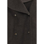 Loulou De Saison Brown Wool Oves Aries Full-Length Jacket Loulou De Saison