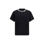 Black Cotton T-Shirt by Palm Angels, casual streetwear top with relaxed fit and minimal design, shown on a plain background.