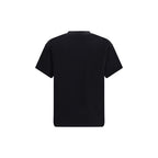 Black Cotton T-Shirt by Palm Angels, featuring a classic crew neck and relaxed fit, displayed on a hanger.
