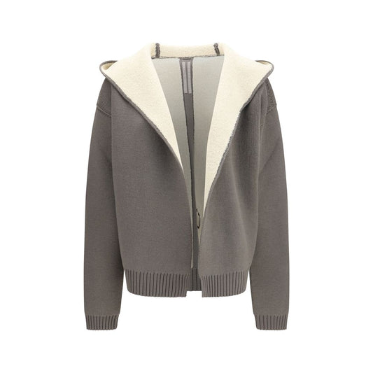 Rick Owens Gray Wool Oves Aries Hoodie Rick Owens