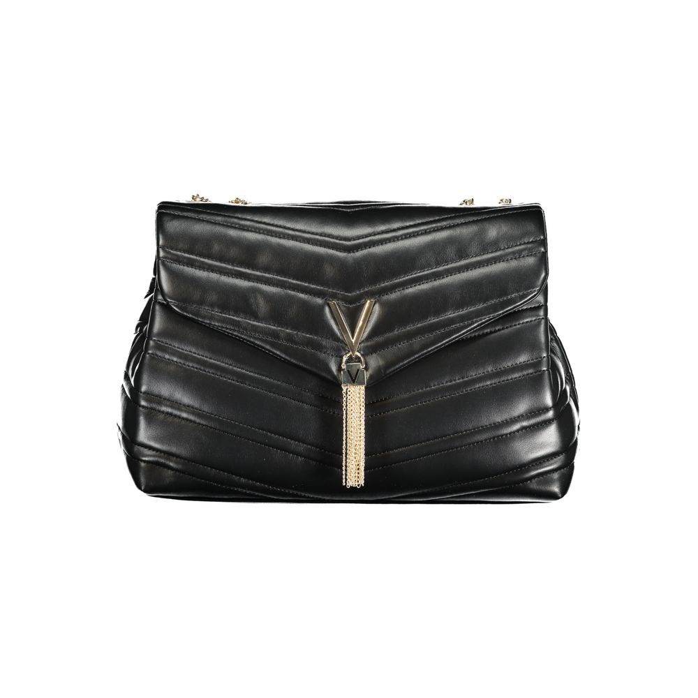 Mario Valentino Nero Polyurethane Women's Bag with Chain Shoulder Strap Mario Valentino