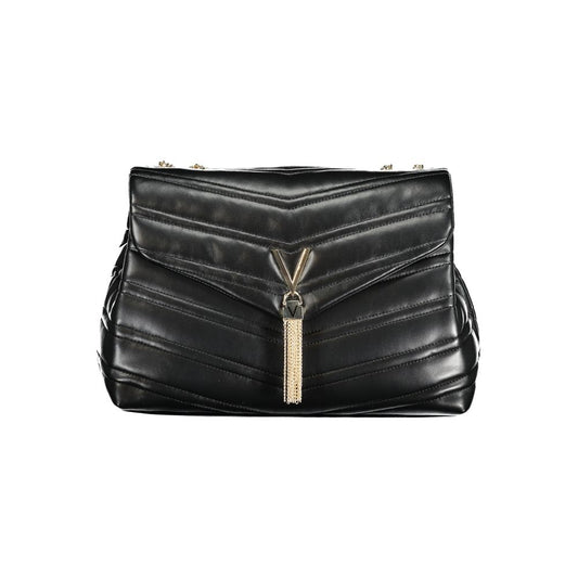 Mario Valentino Nero Polyurethane Women's Bag with Chain Shoulder Strap Mario Valentino