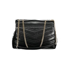 Mario Valentino Nero Polyurethane Women's Bag with Chain Shoulder Strap Mario Valentino