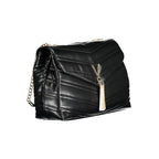 Mario Valentino Nero Polyurethane Women's Bag with Chain Shoulder Strap Mario Valentino