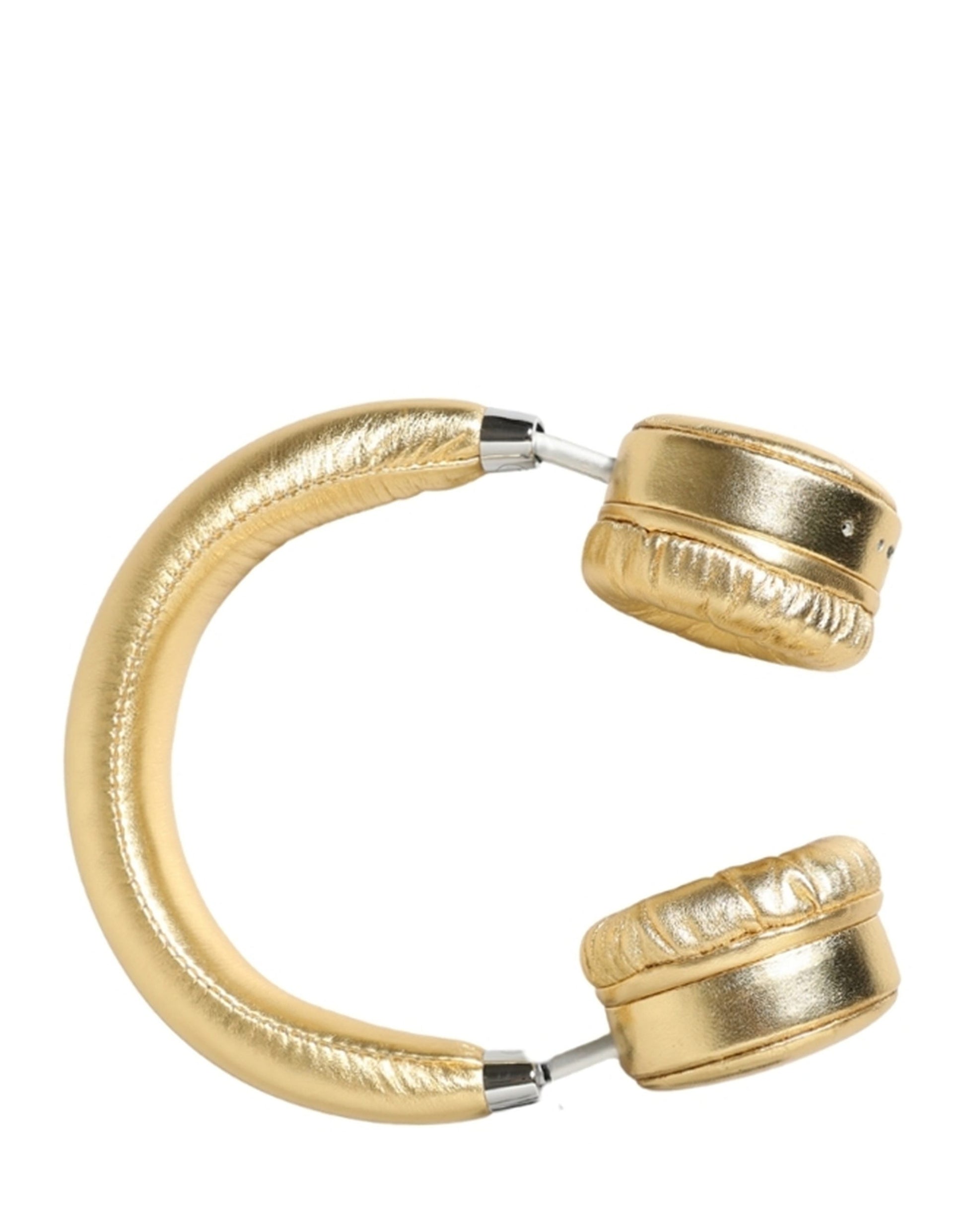 Dolce & Gabbana Women Gold Leather Wireless On-Ear Headset Headphones Dolce & Gabbana