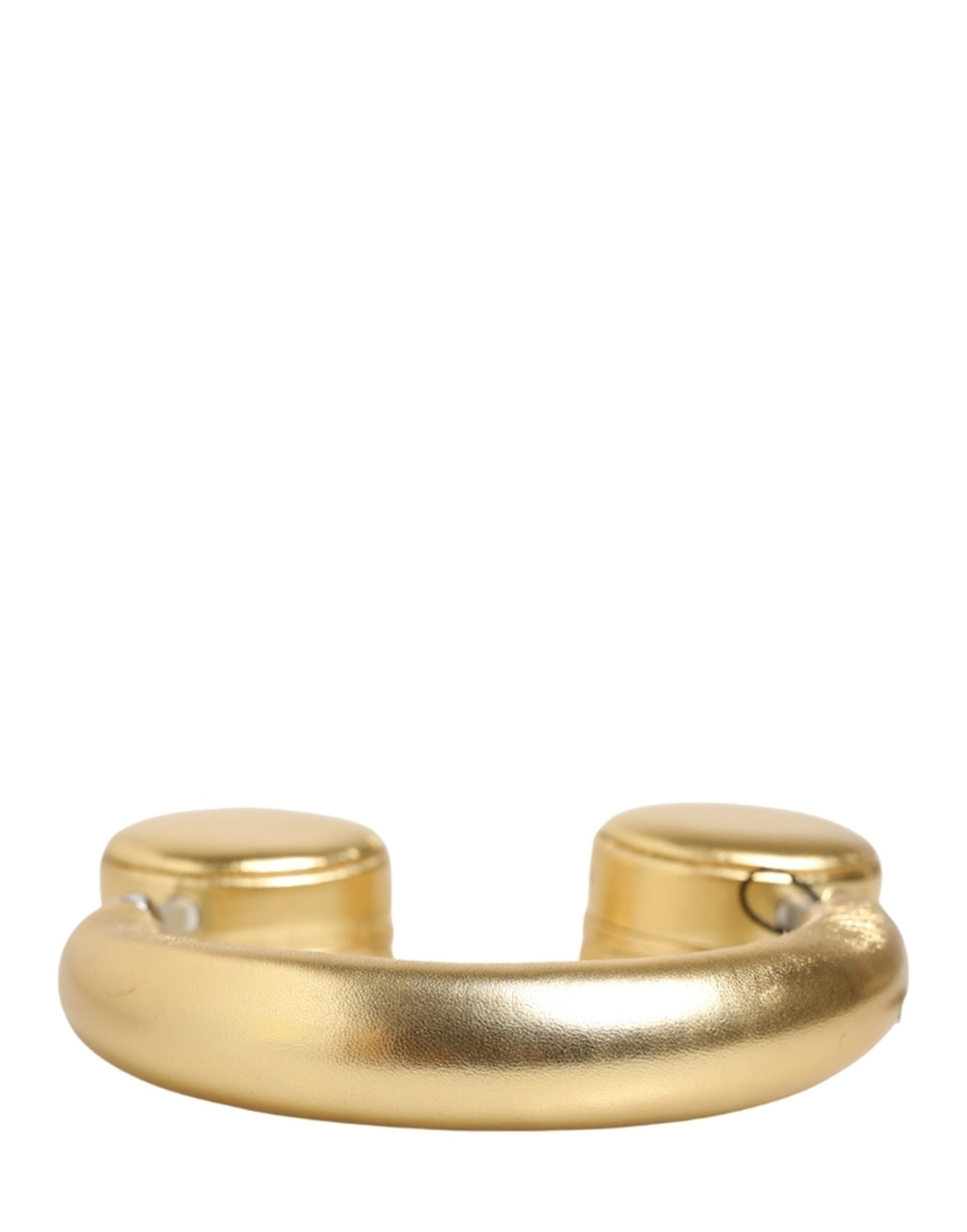 Dolce & Gabbana Women Gold Leather Wireless On-Ear Headset Headphones Dolce & Gabbana