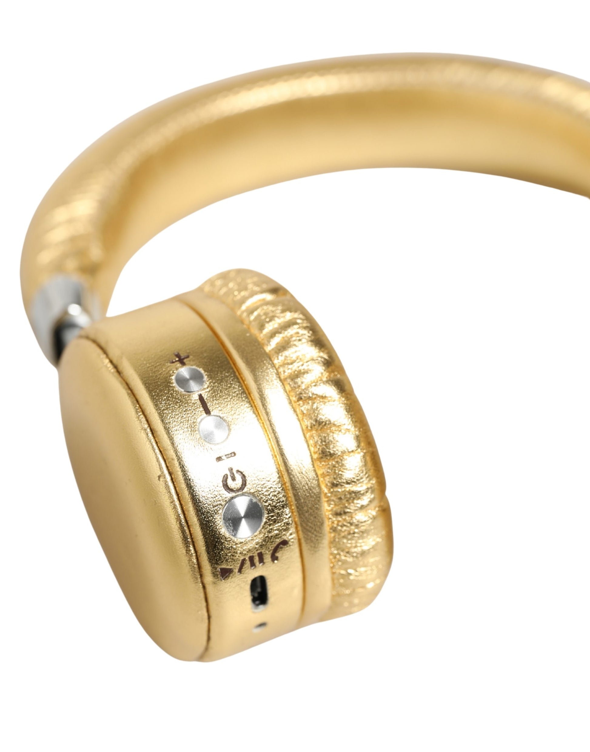Dolce & Gabbana Women Gold Leather Wireless On-Ear Headset Headphones Dolce & Gabbana
