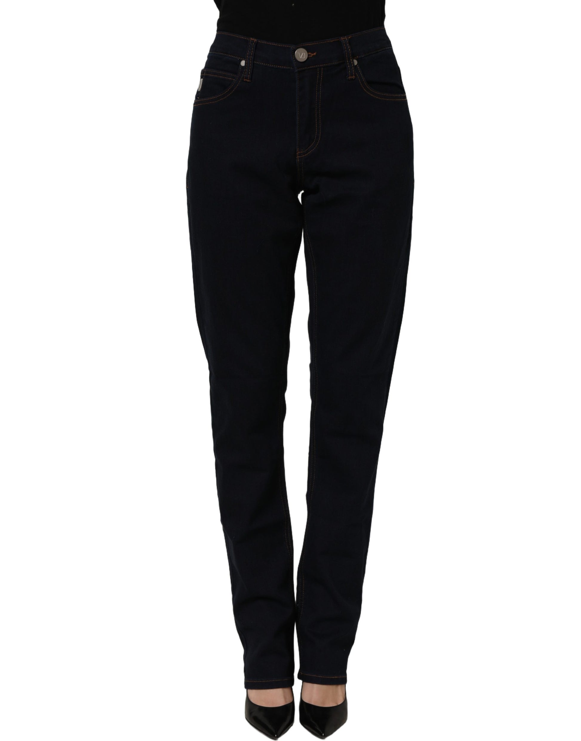 Versace Jeans Couture Blue High Waist Skinny Denim Trouser Jeans Versace Jeans Couture