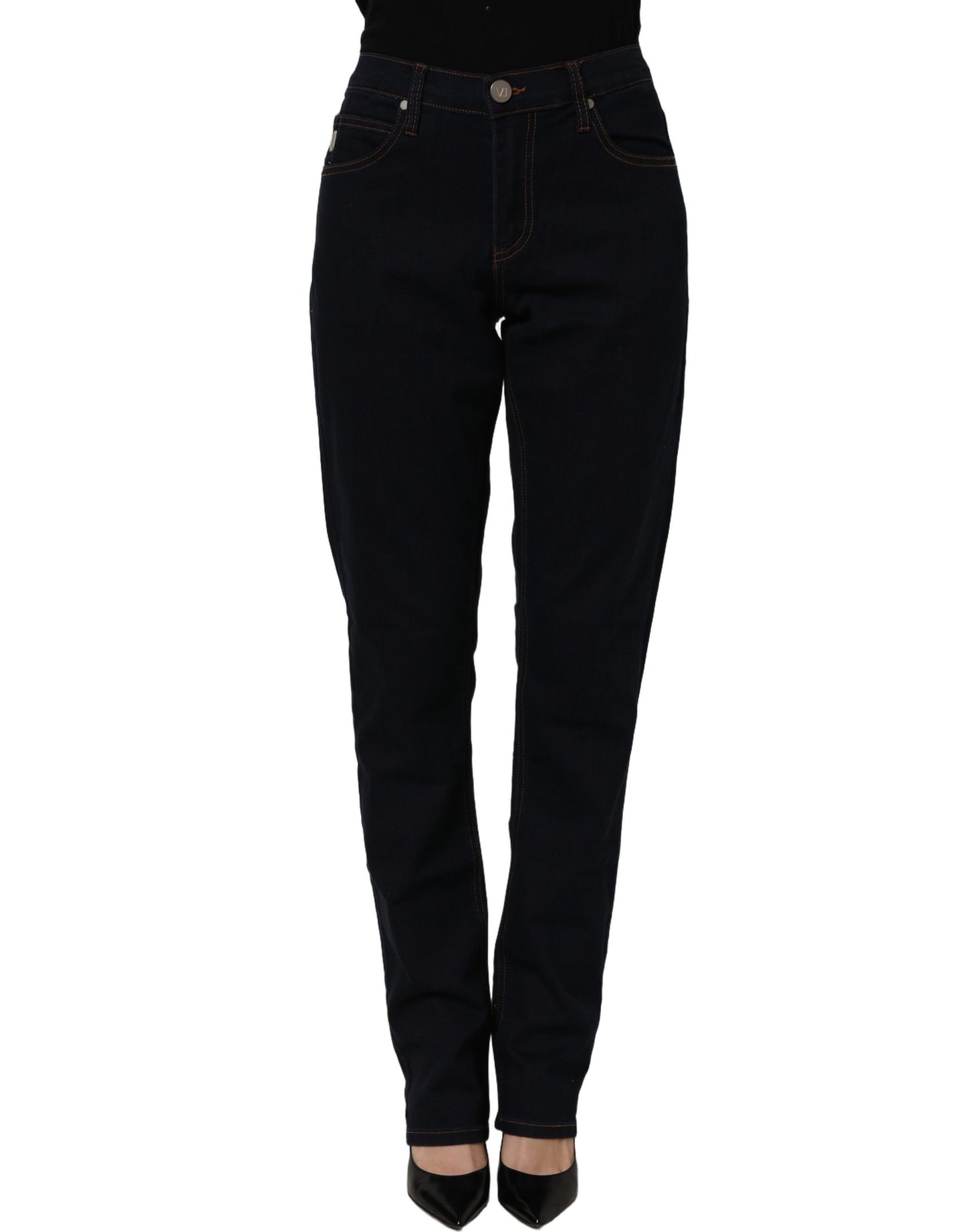 Versace Jeans Couture Blue High Waist Skinny Denim Trouser Jeans Versace Jeans Couture