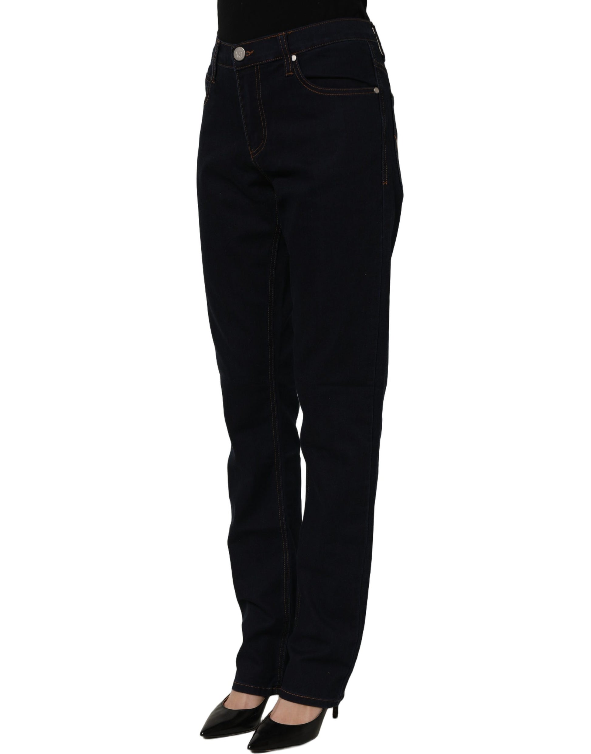 Versace Jeans Couture Blue High Waist Skinny Denim Trouser Jeans Versace Jeans Couture