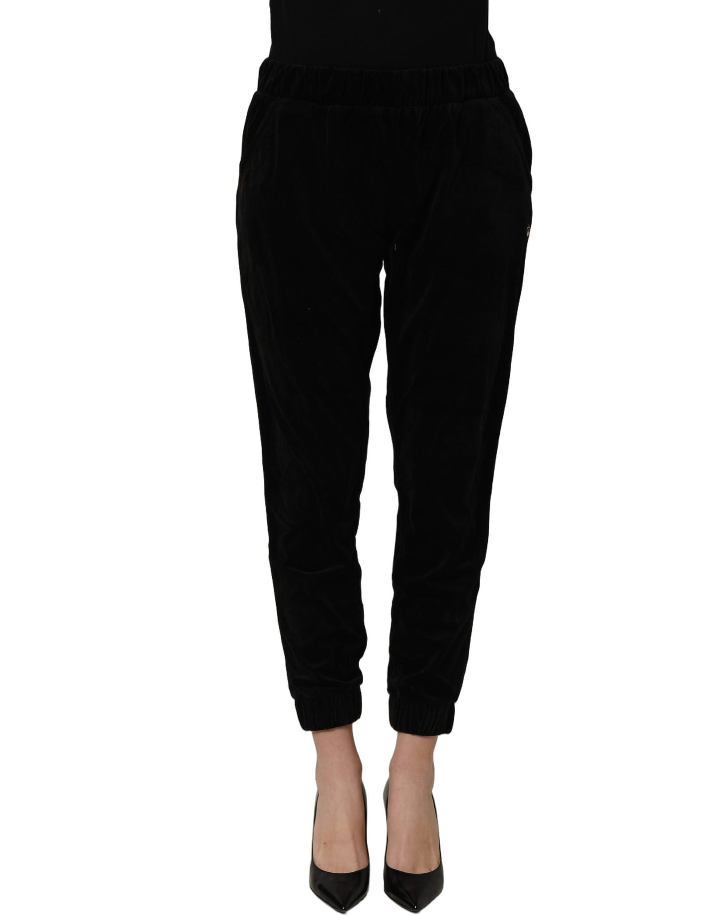 Juicy Couture Dark Gray Mid Waist Tapered Cropped Trouser Pants Juicy Couture