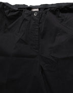 Black QL2 high-waisted straight chino trousers for women, featuring a classic fit and tailored design.
