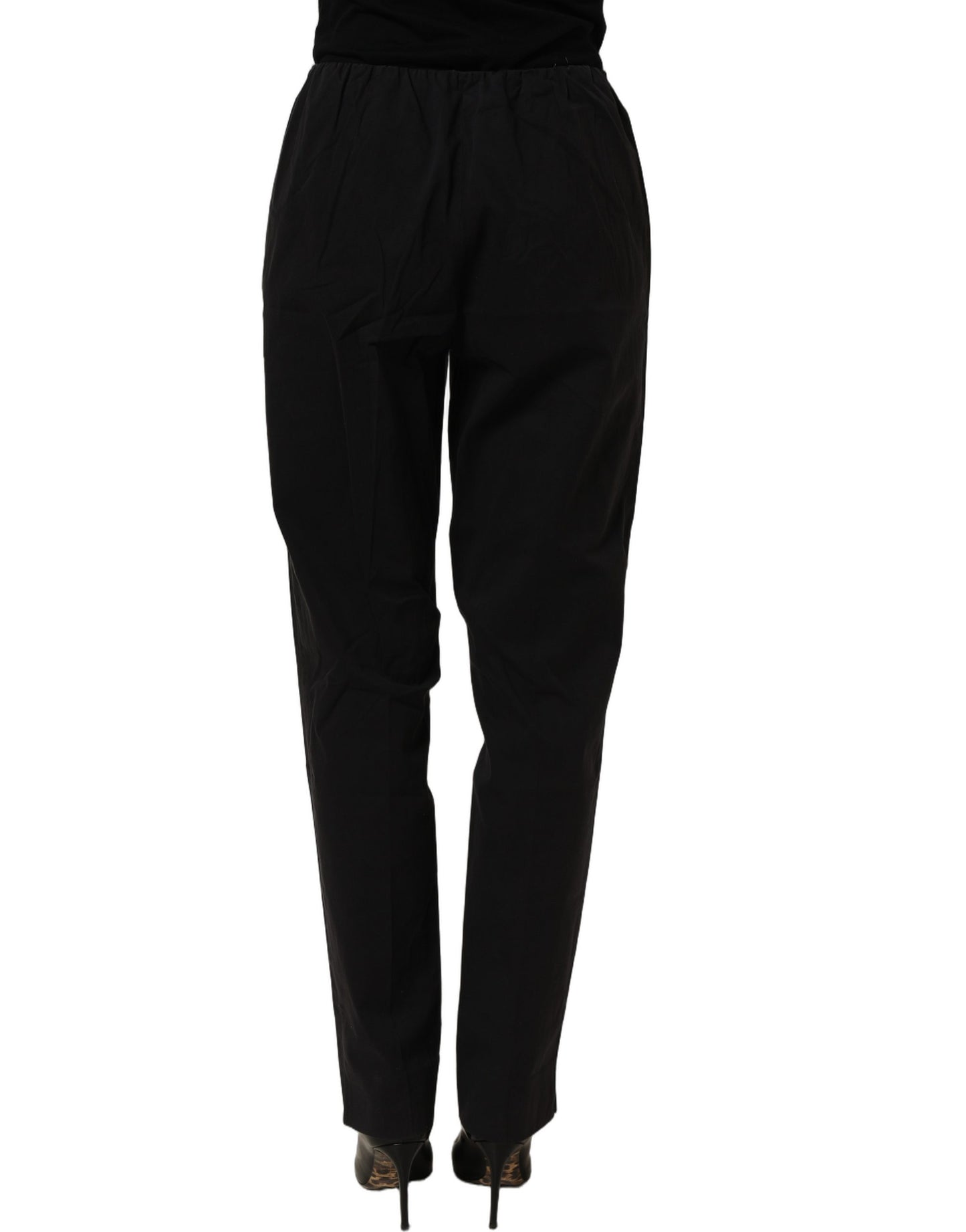 QL2 Black High-Waisted Straight Chino Women Trouser Pants QL2