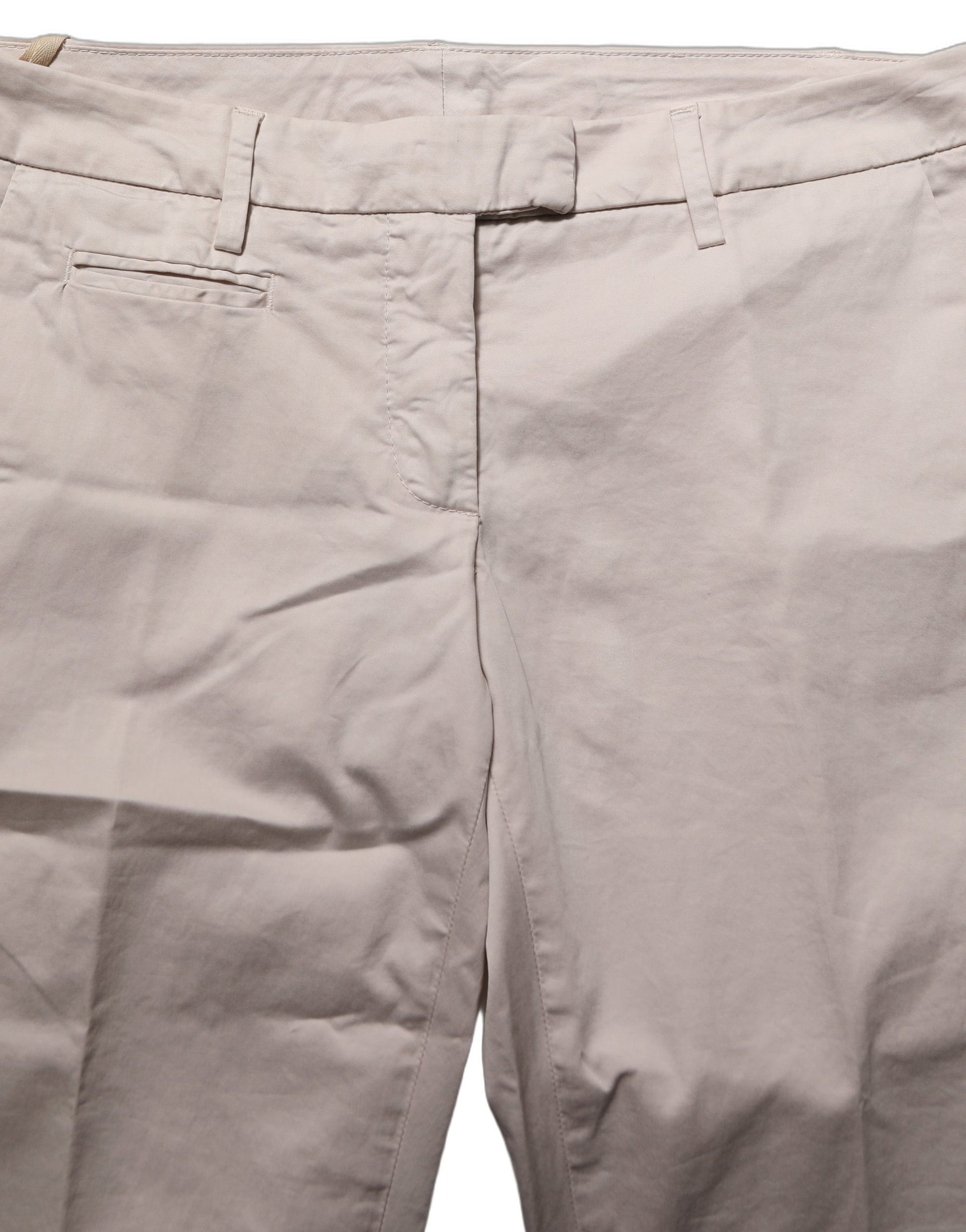 Dondup Beige Low Waist Tapered Women Cropped Trousers Pants Dondup