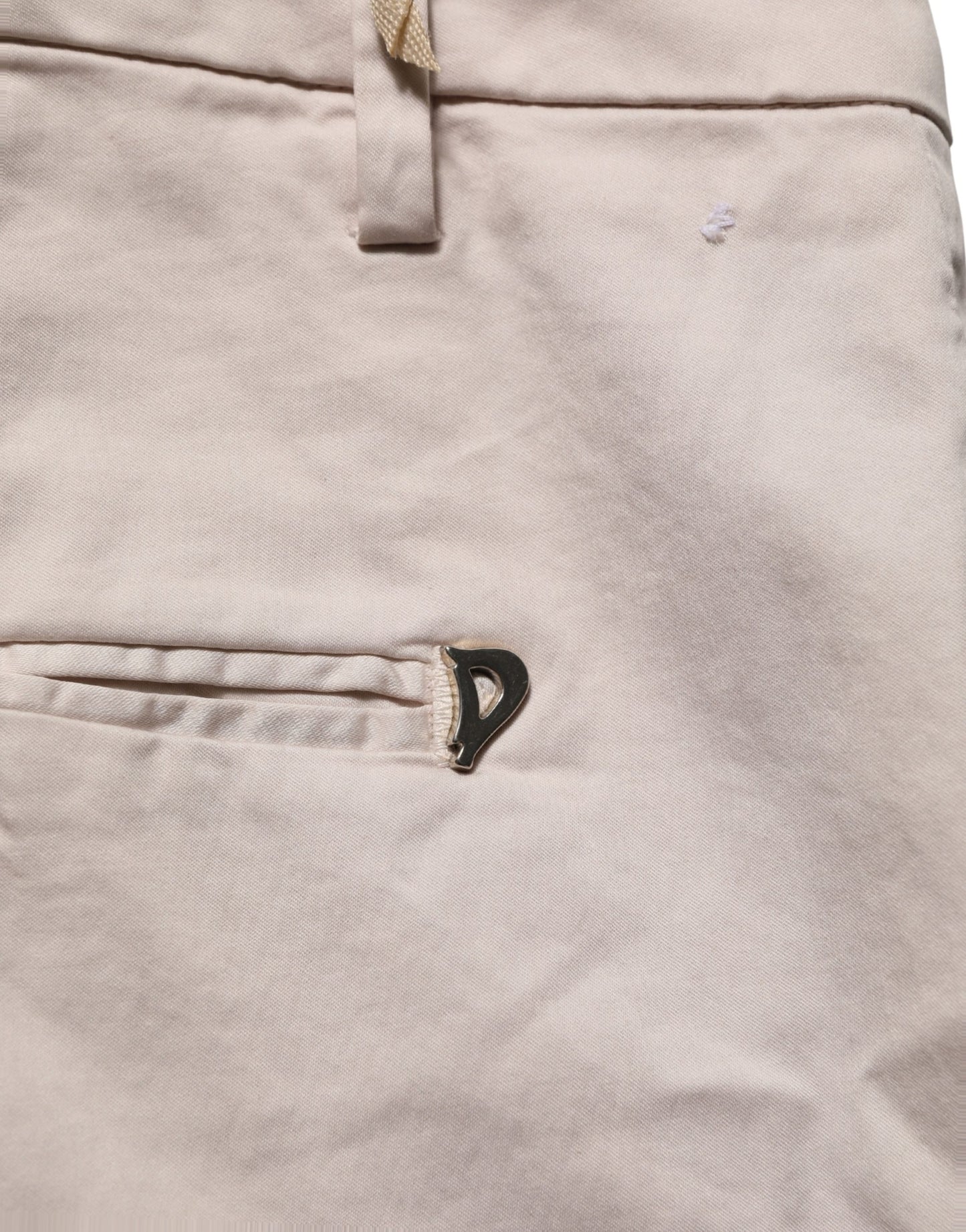 Dondup Beige Low Waist Tapered Women Cropped Trousers Pants Dondup