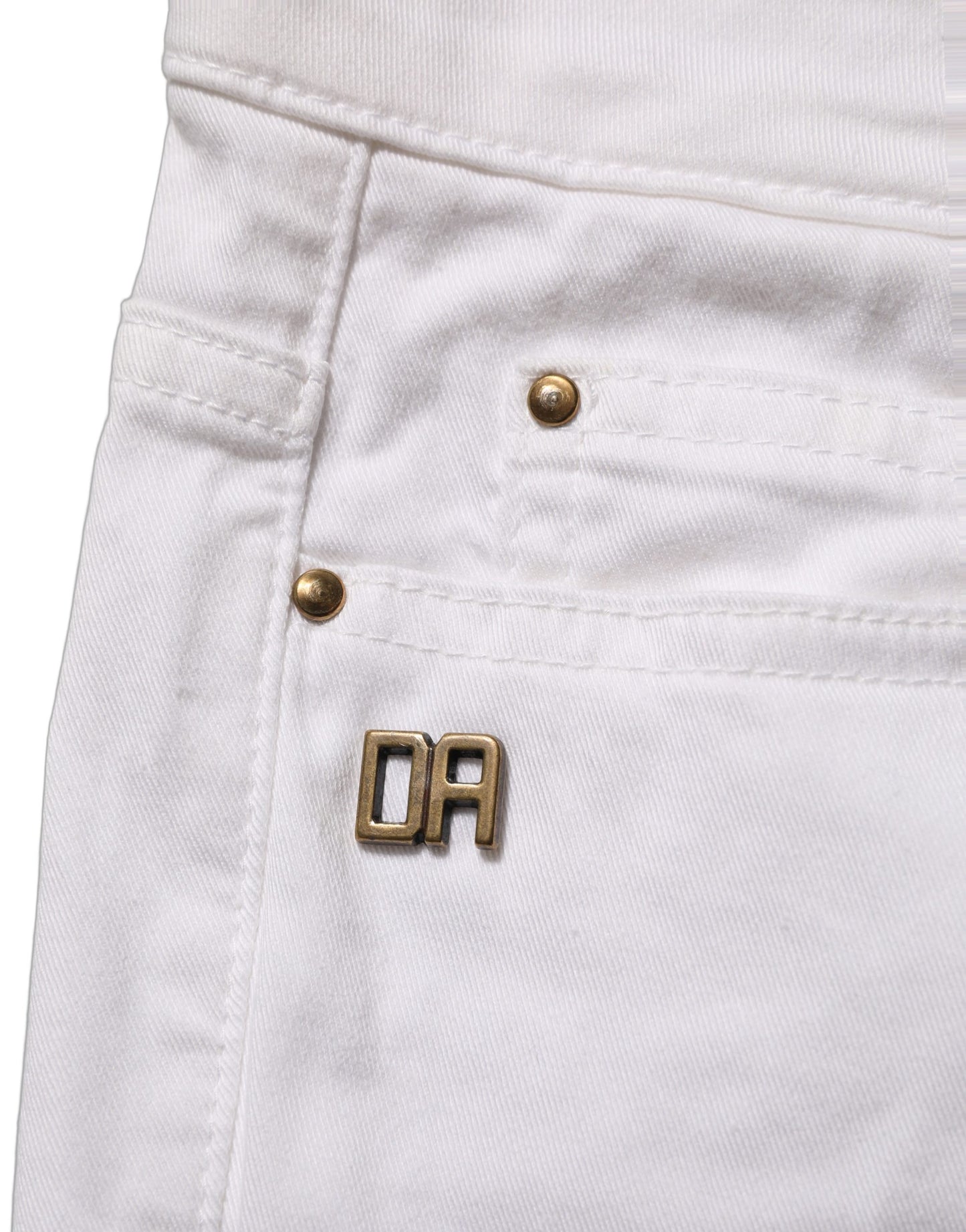 Daniele Alessandrini White Cotton Stretch Skinny Denim Jeans Daniele Alessandrini