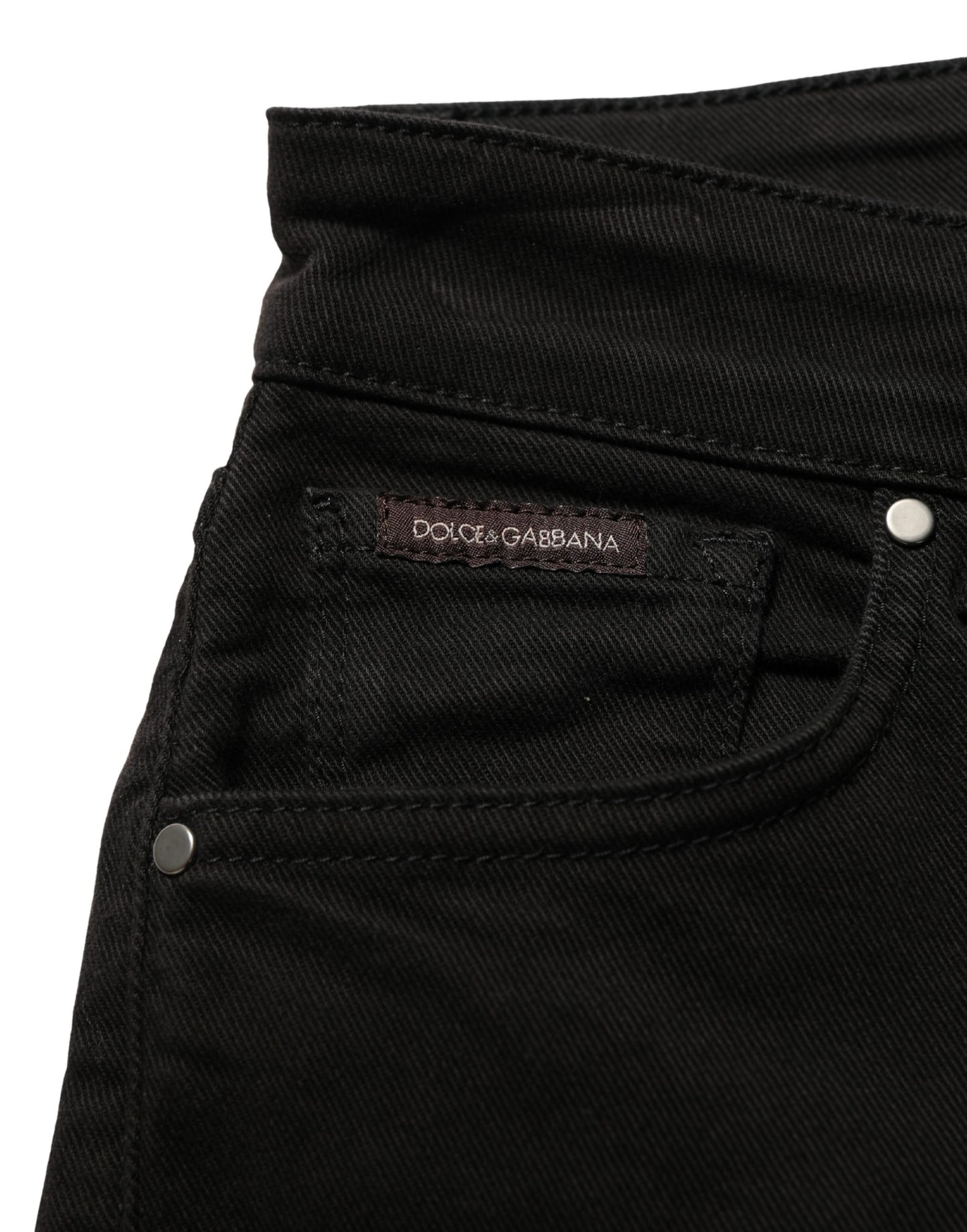 Dolce & Gabbana Black Cotton Stretch Skinny Denim Jeans Dolce & Gabbana