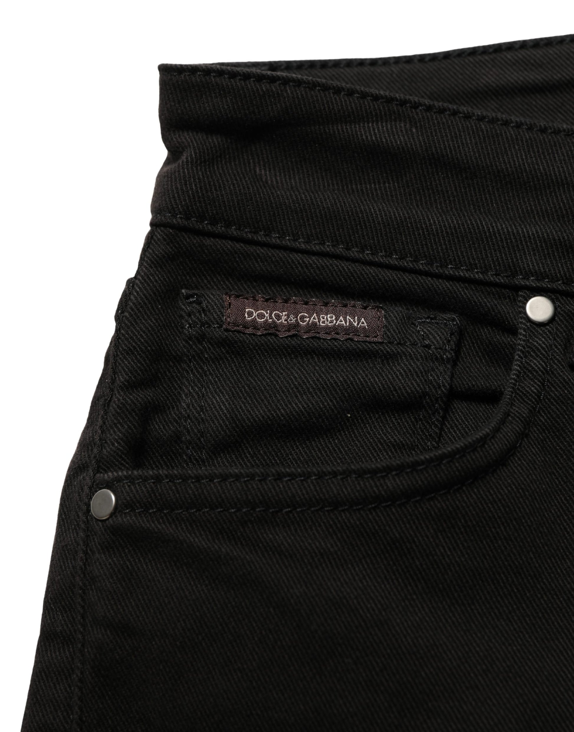 Dolce & Gabbana Black Cotton Stretch Skinny Denim Jeans Dolce & Gabbana