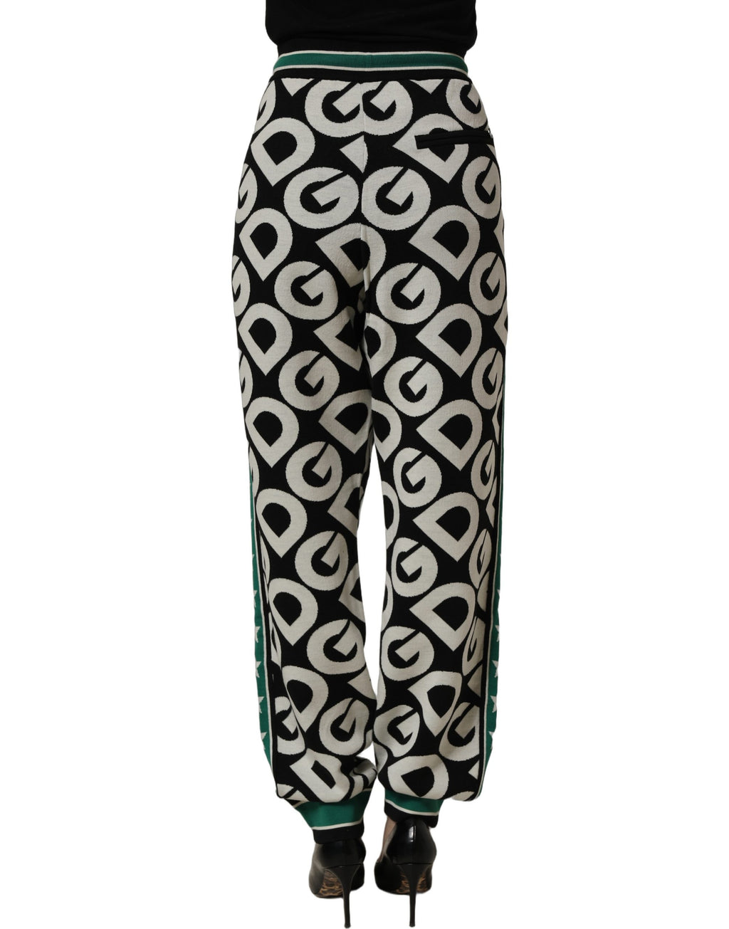 Dolce & Gabbana Black Wool Logo Jogger Sweatpants Pants - Eljoys Fashion 