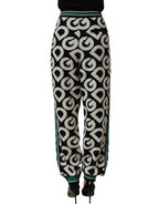 Dolce & Gabbana Black Wool Logo Jogger Sweatpants Pants - Eljoys Fashion 