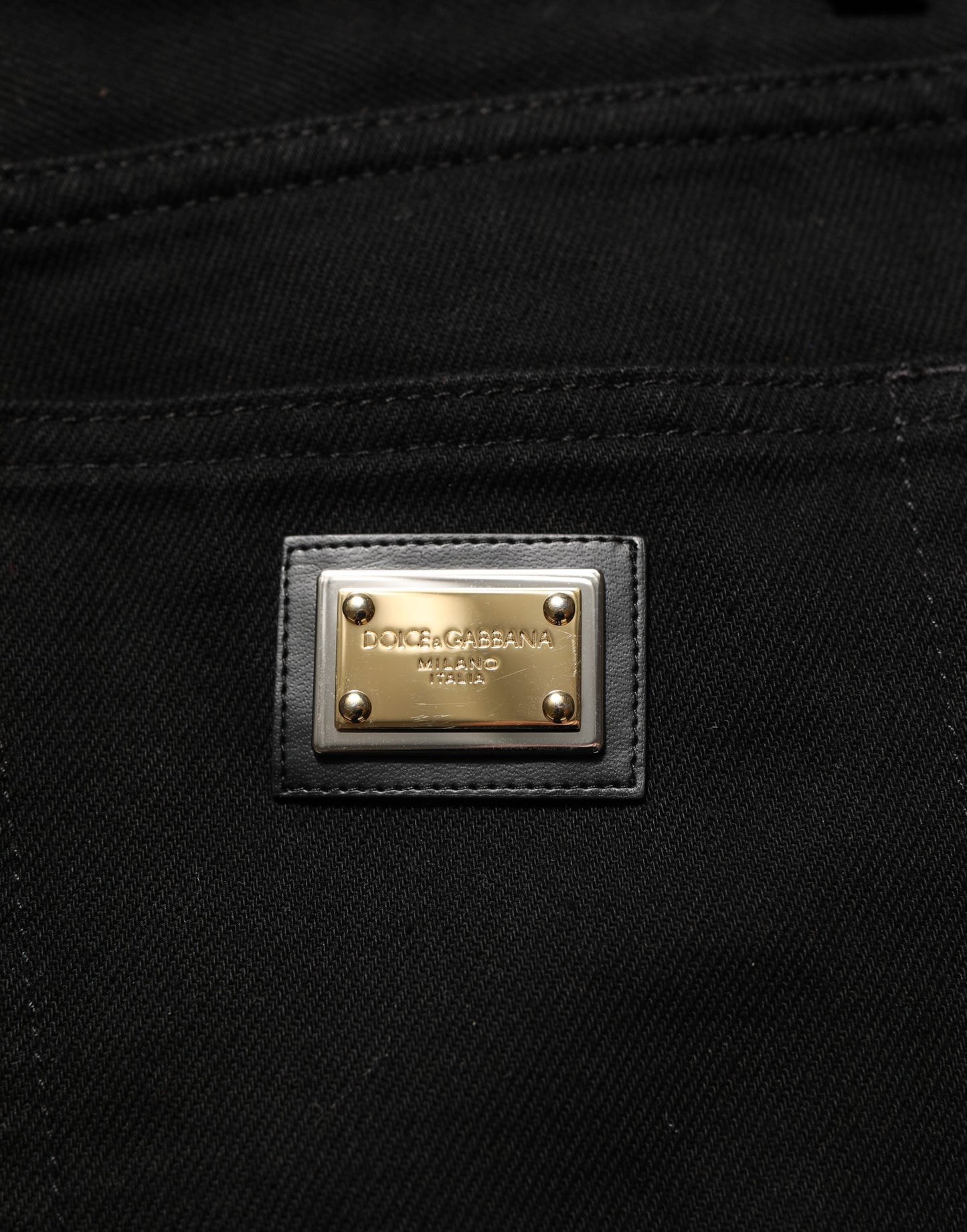 Dolce & Gabbana Black Cotton Stretch Straight Denim Jeans Dolce & Gabbana