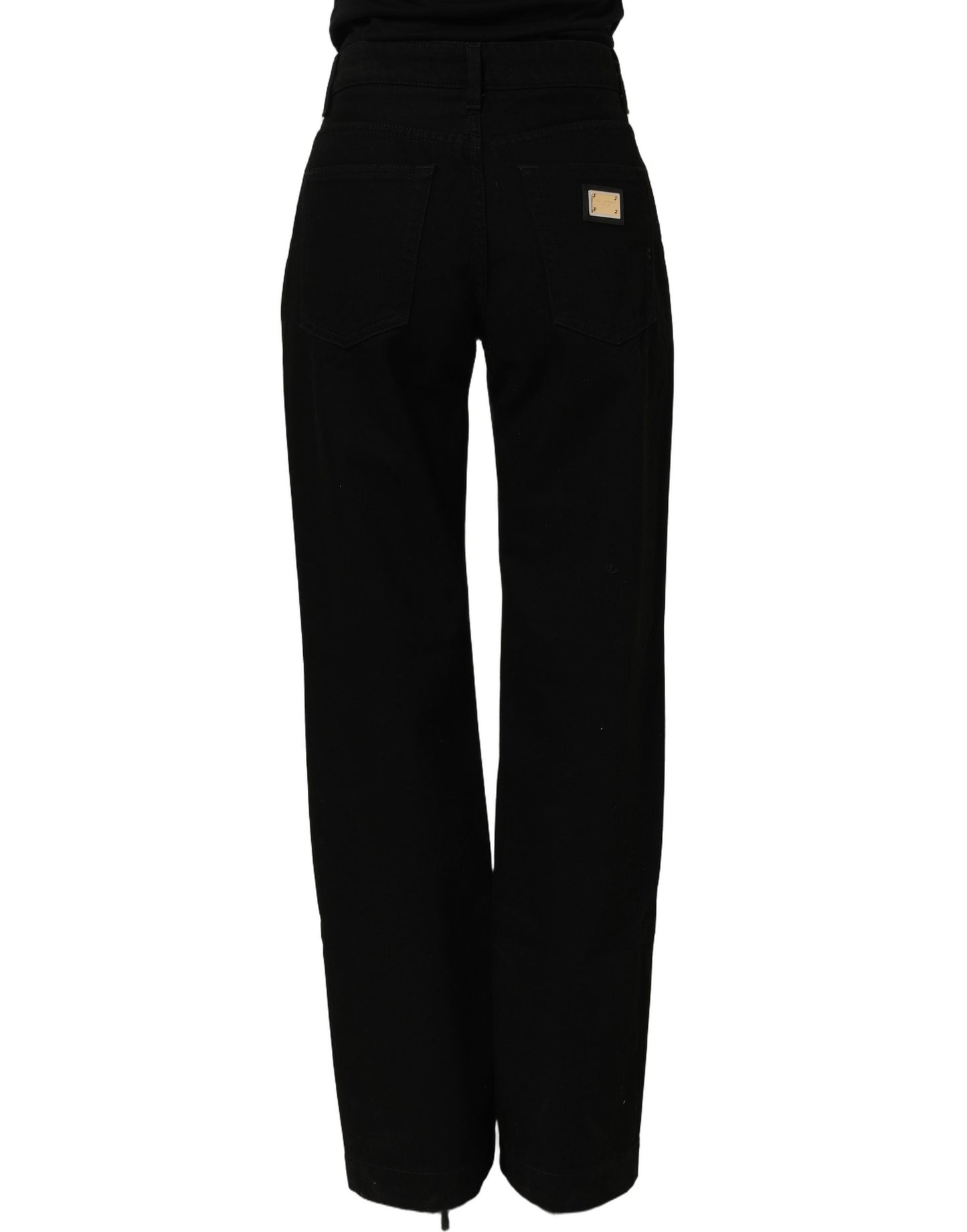 Dolce & Gabbana Black Cotton Stretch Straight Denim Jeans Dolce & Gabbana