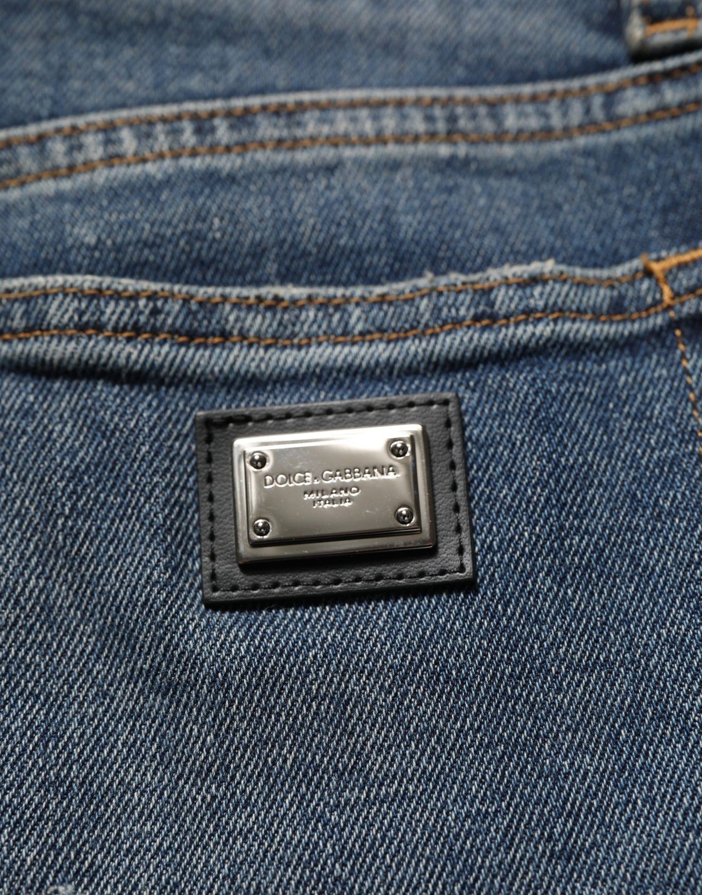 Dolce & Gabbana Blue Cotton Stretch Skinny Denim Trouser Jeans Dolce & Gabbana
