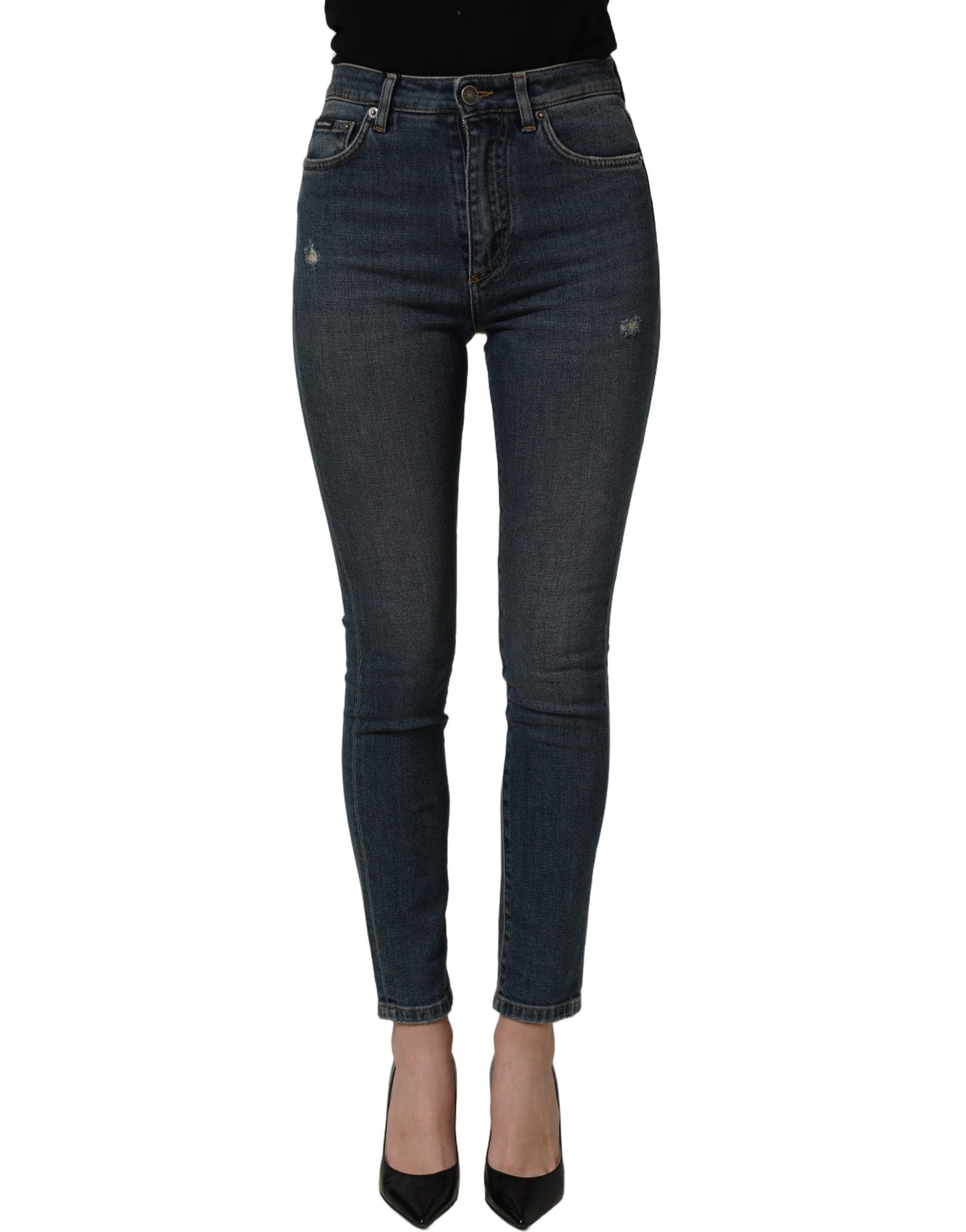 Dolce & Gabbana Blue Cotton Stretch Skinny Denim Trouser Jeans Dolce & Gabbana