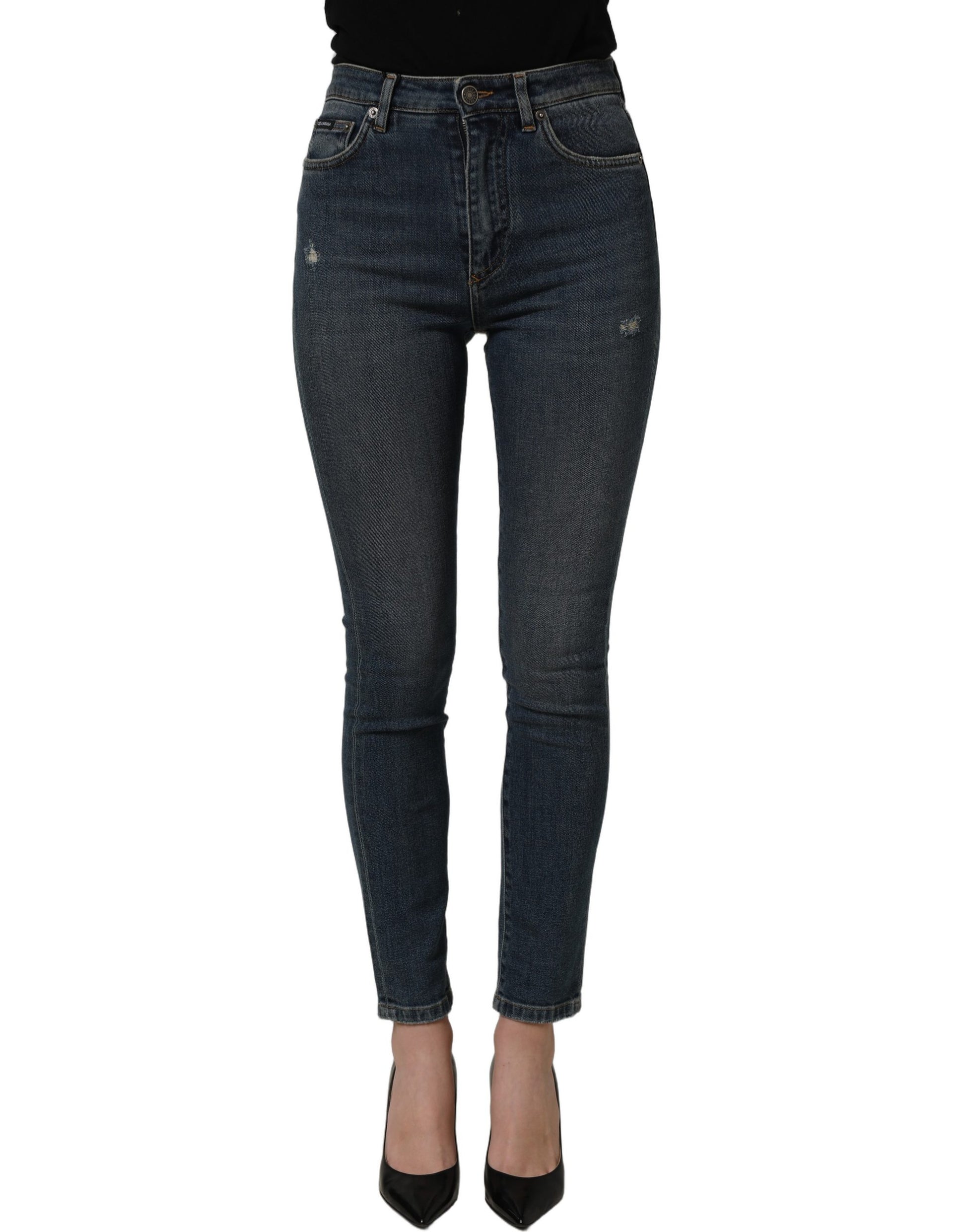 Dolce & Gabbana Blue Cotton Stretch Skinny Denim Trouser Jeans Dolce & Gabbana
