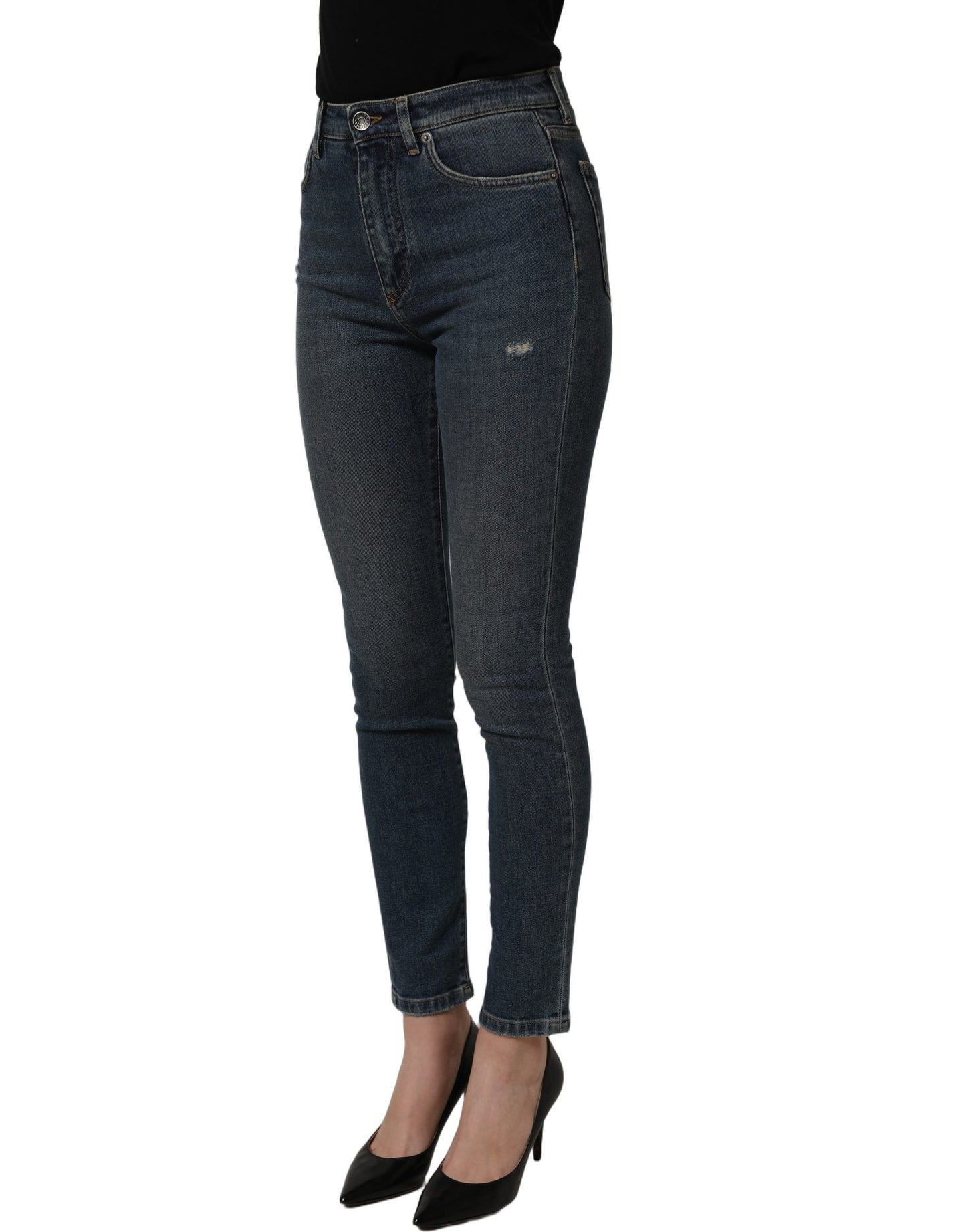 Dolce & Gabbana Blue Cotton Stretch Skinny Denim Trouser Jeans Dolce & Gabbana