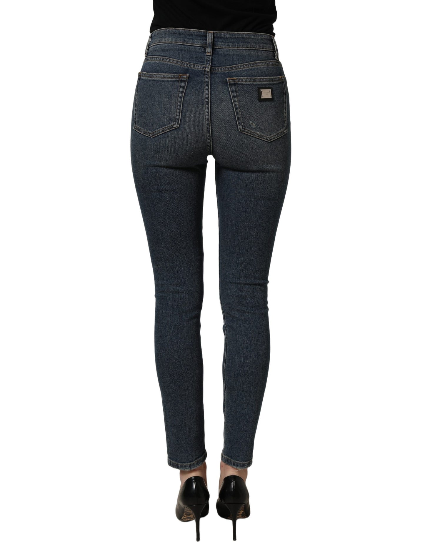 Dolce & Gabbana Blue Cotton Stretch Skinny Denim Trouser Jeans Dolce & Gabbana