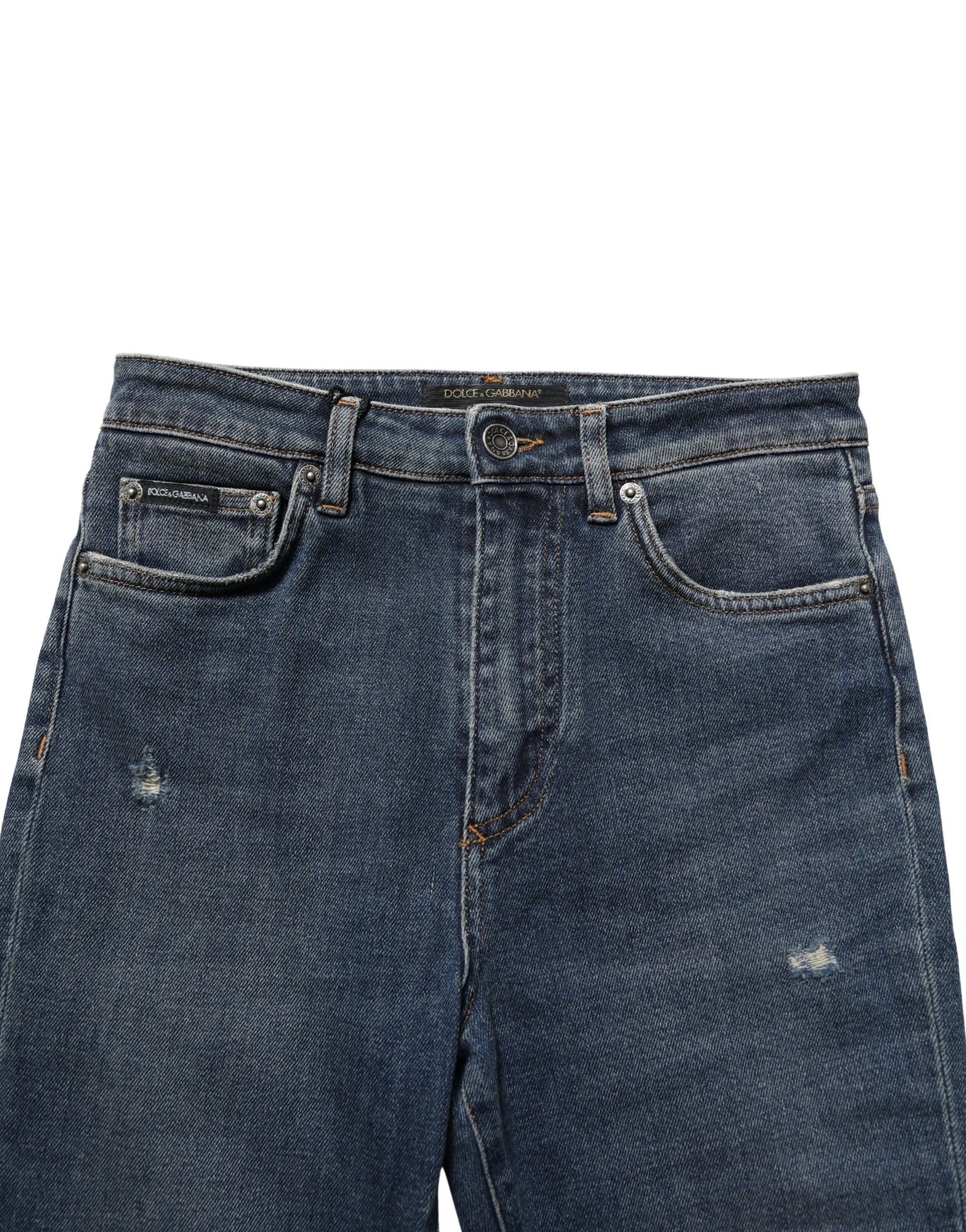 Dolce & Gabbana Blue Cotton Stretch Skinny Denim Trouser Jeans Dolce & Gabbana