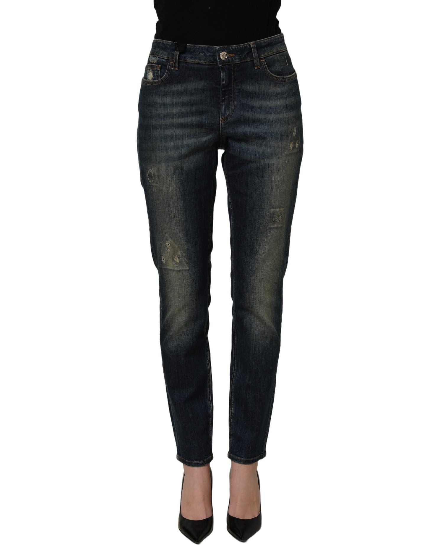 Dolce & Gabbana Blue Cotton Stretch Skinny Denim Jeans Dolce & Gabbana