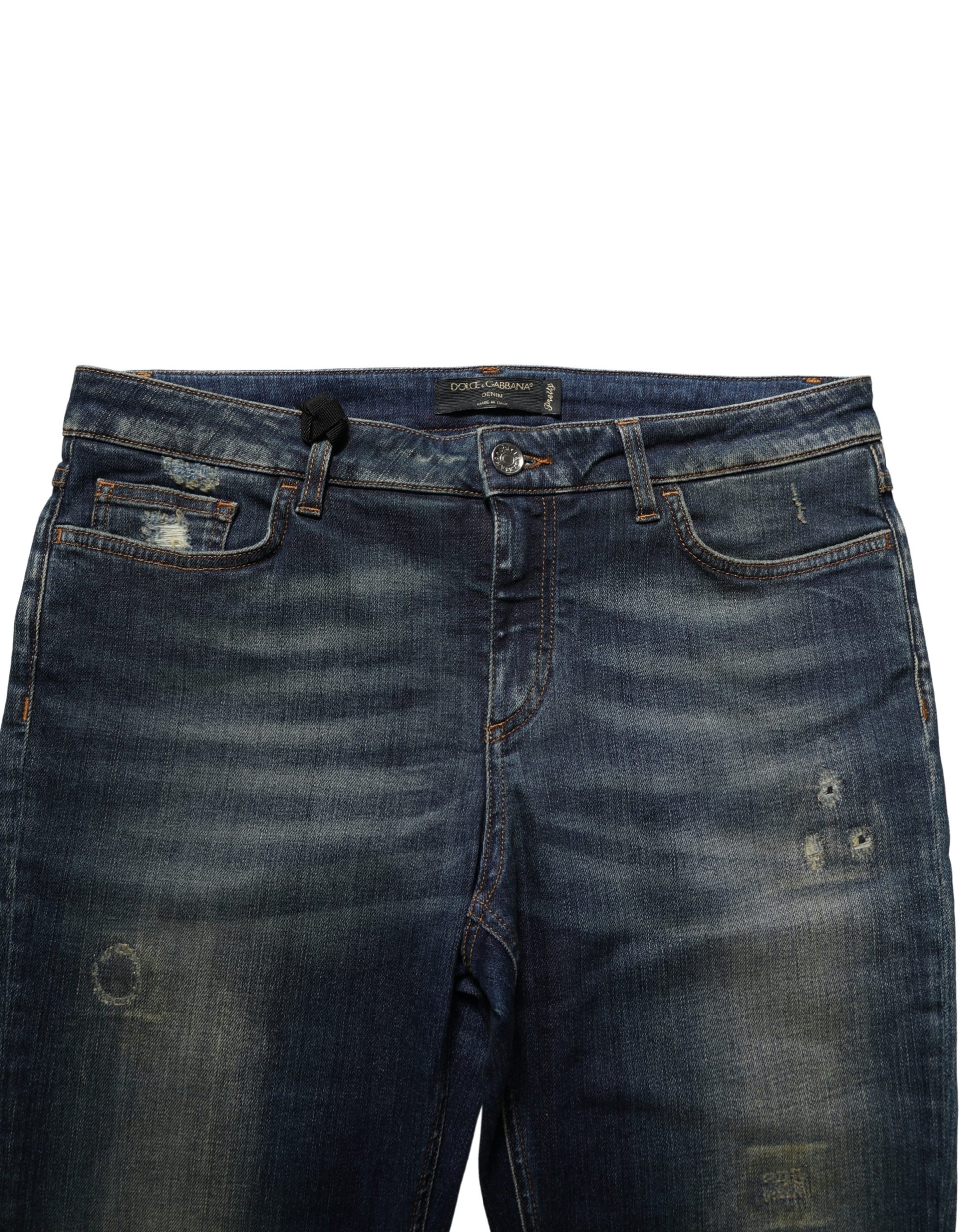 Dolce & Gabbana Blue Cotton Stretch Skinny Denim Jeans Dolce & Gabbana