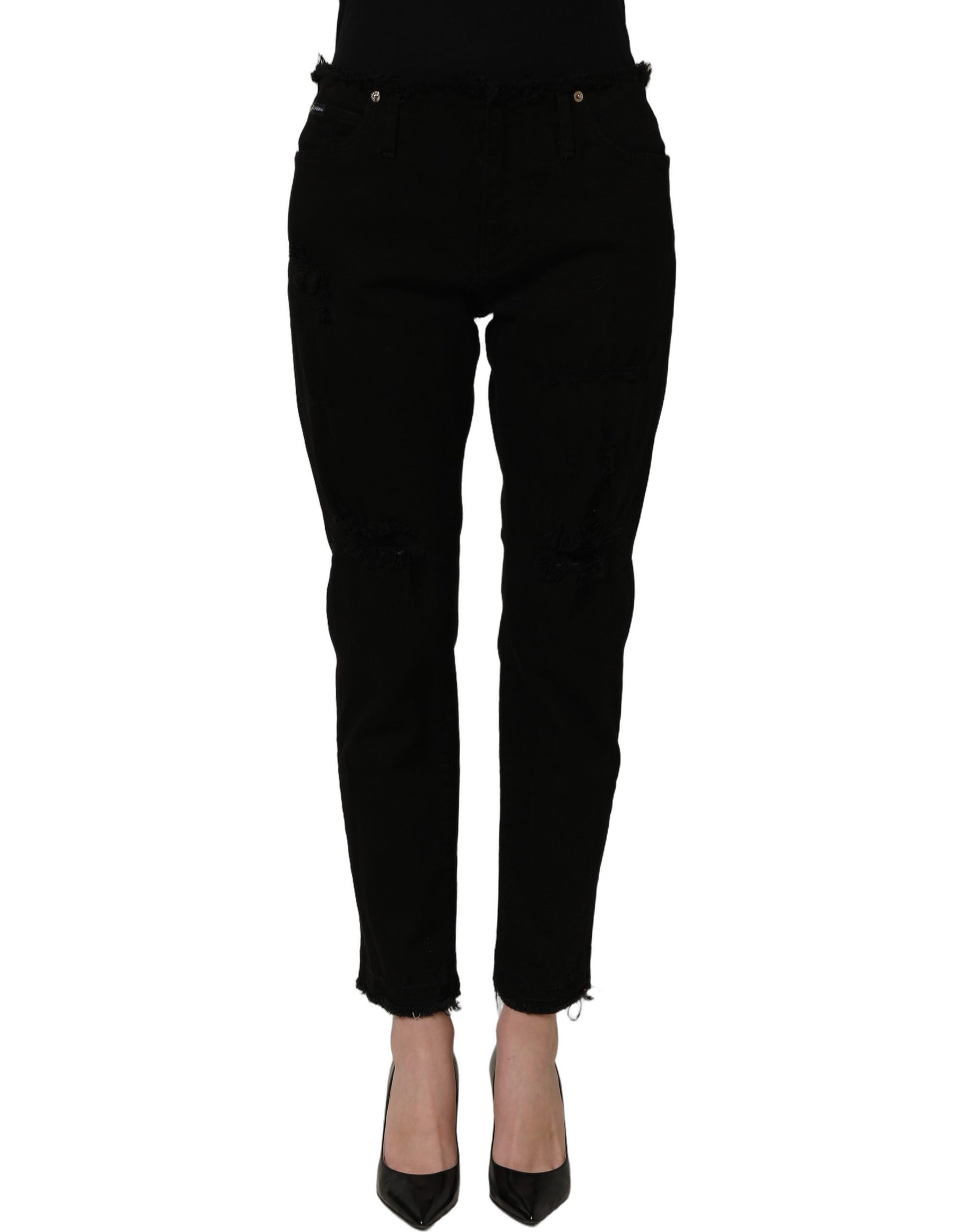 Dolce & Gabbana Black Cotton Skinny Denim Trouser Jeans Dolce & Gabbana