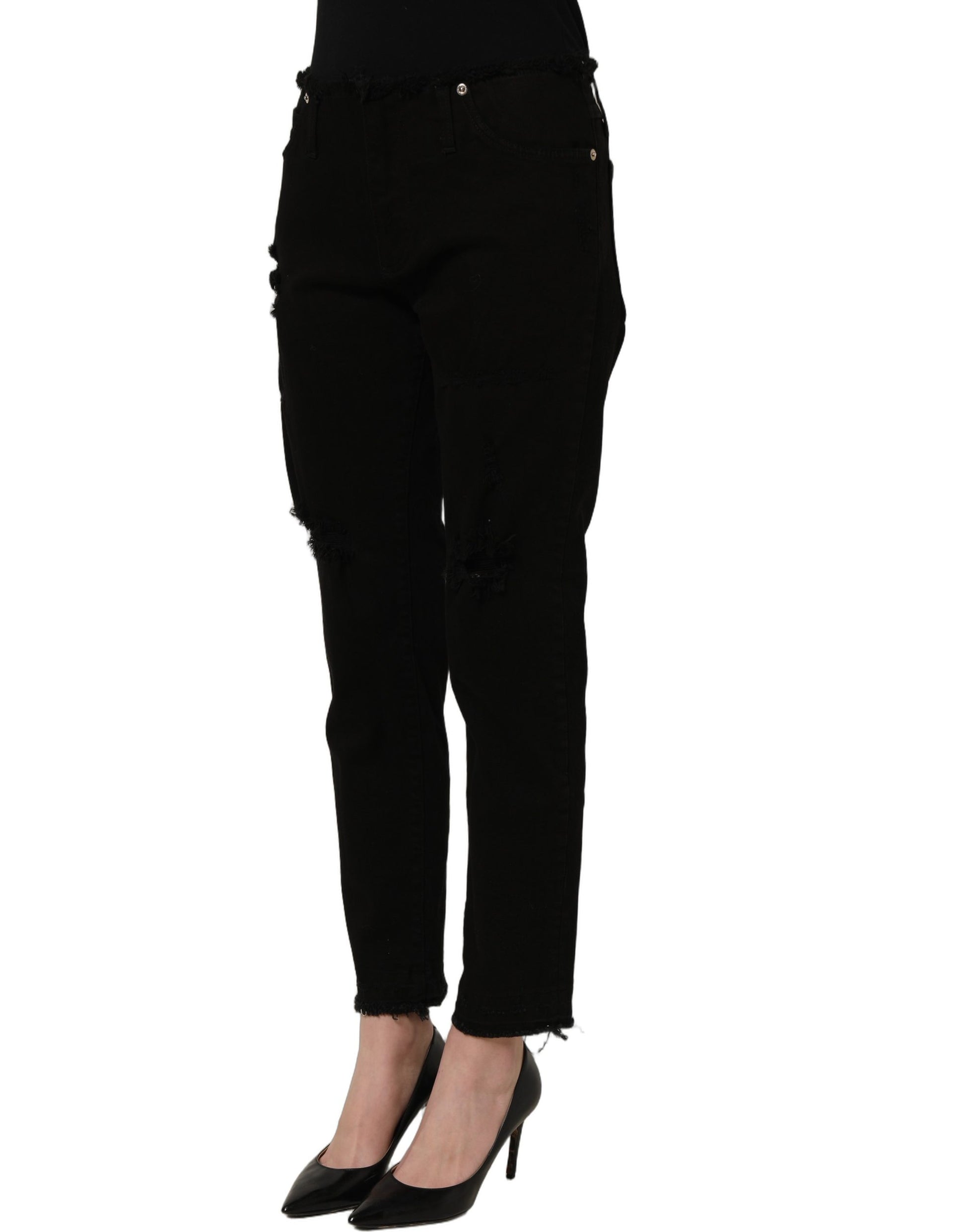 Dolce & Gabbana Black Cotton Skinny Denim Trouser Jeans Dolce & Gabbana