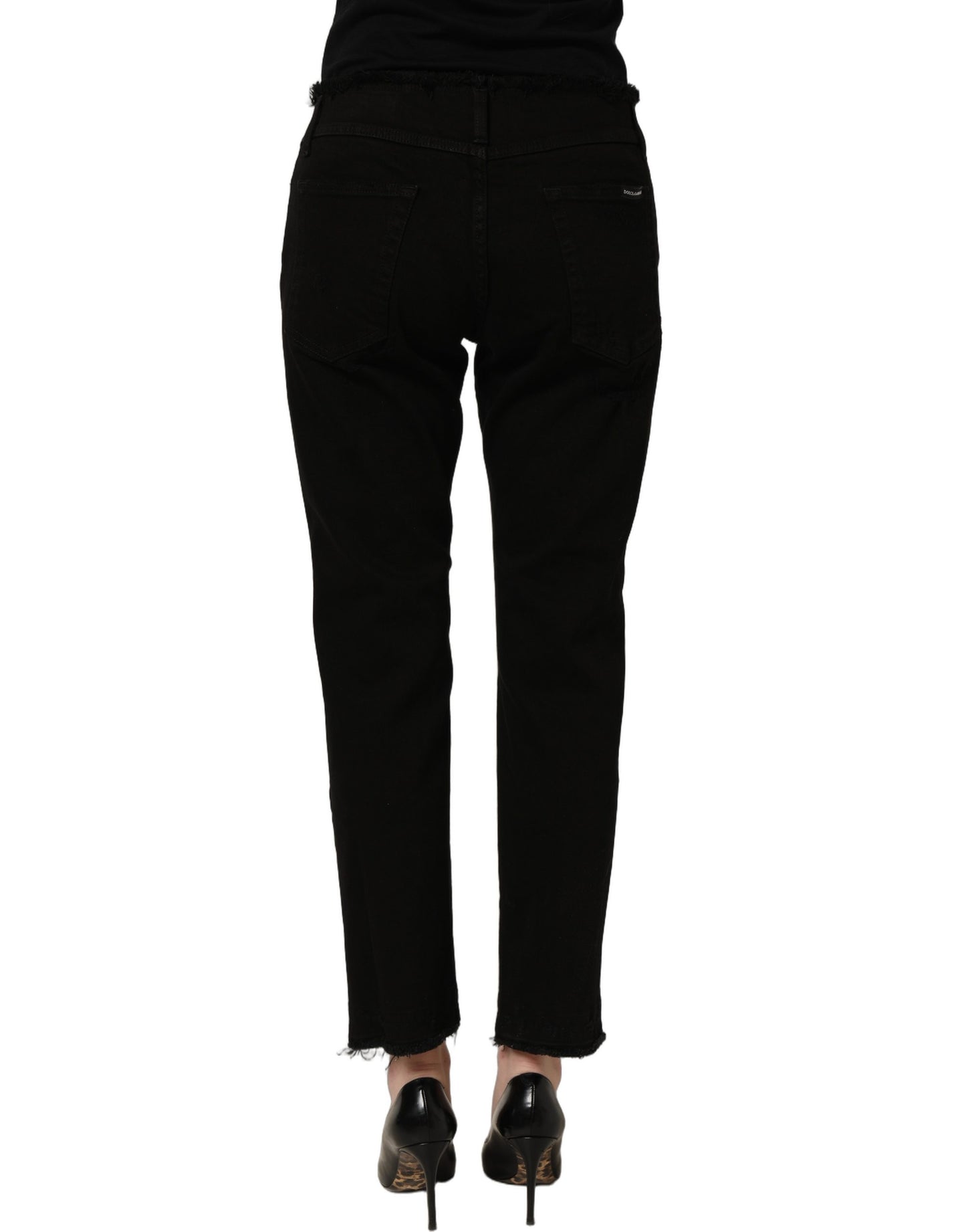 Dolce & Gabbana Black Cotton Skinny Denim Trouser Jeans Dolce & Gabbana
