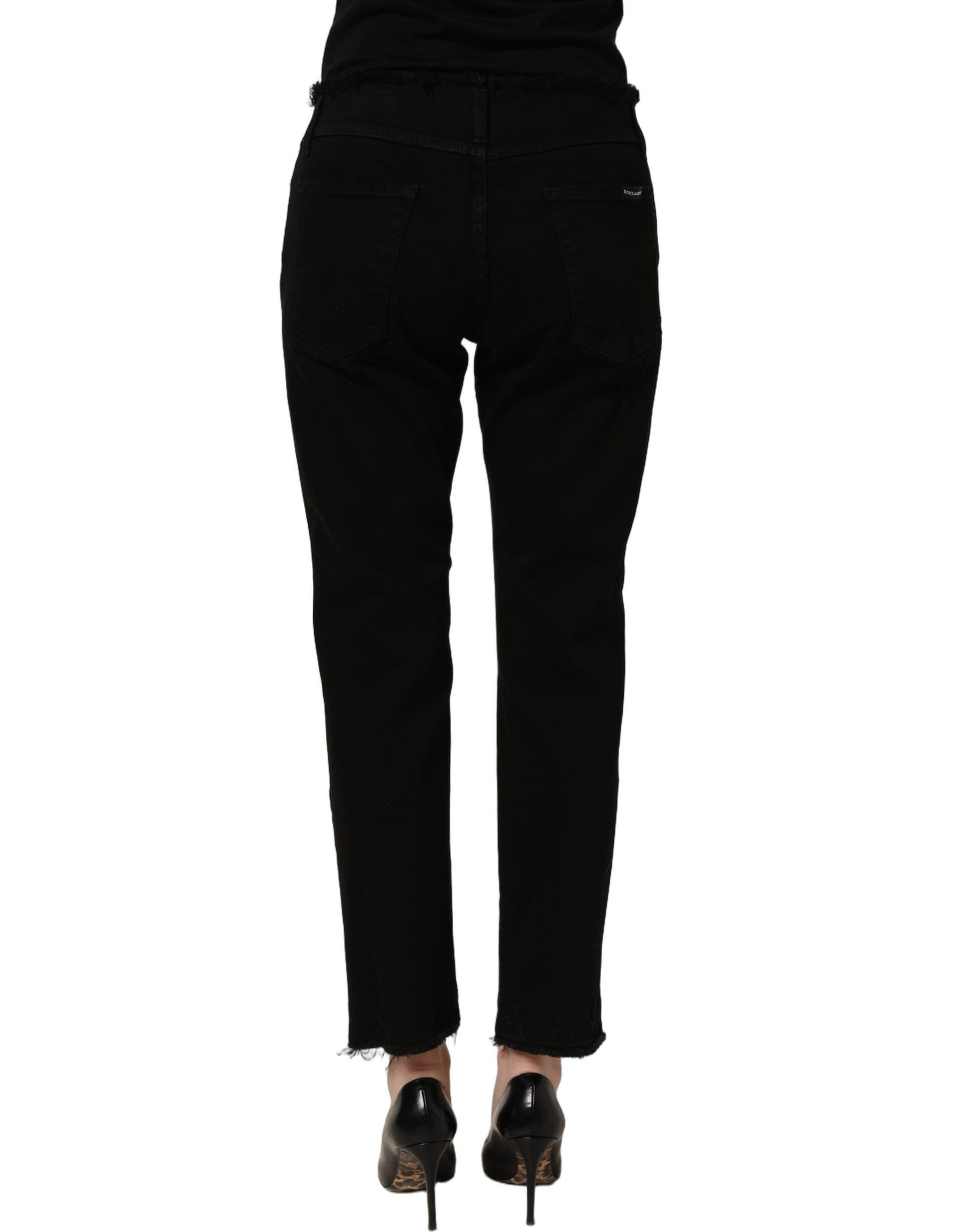 Dolce & Gabbana Black Cotton Skinny Denim Trouser Jeans Dolce & Gabbana