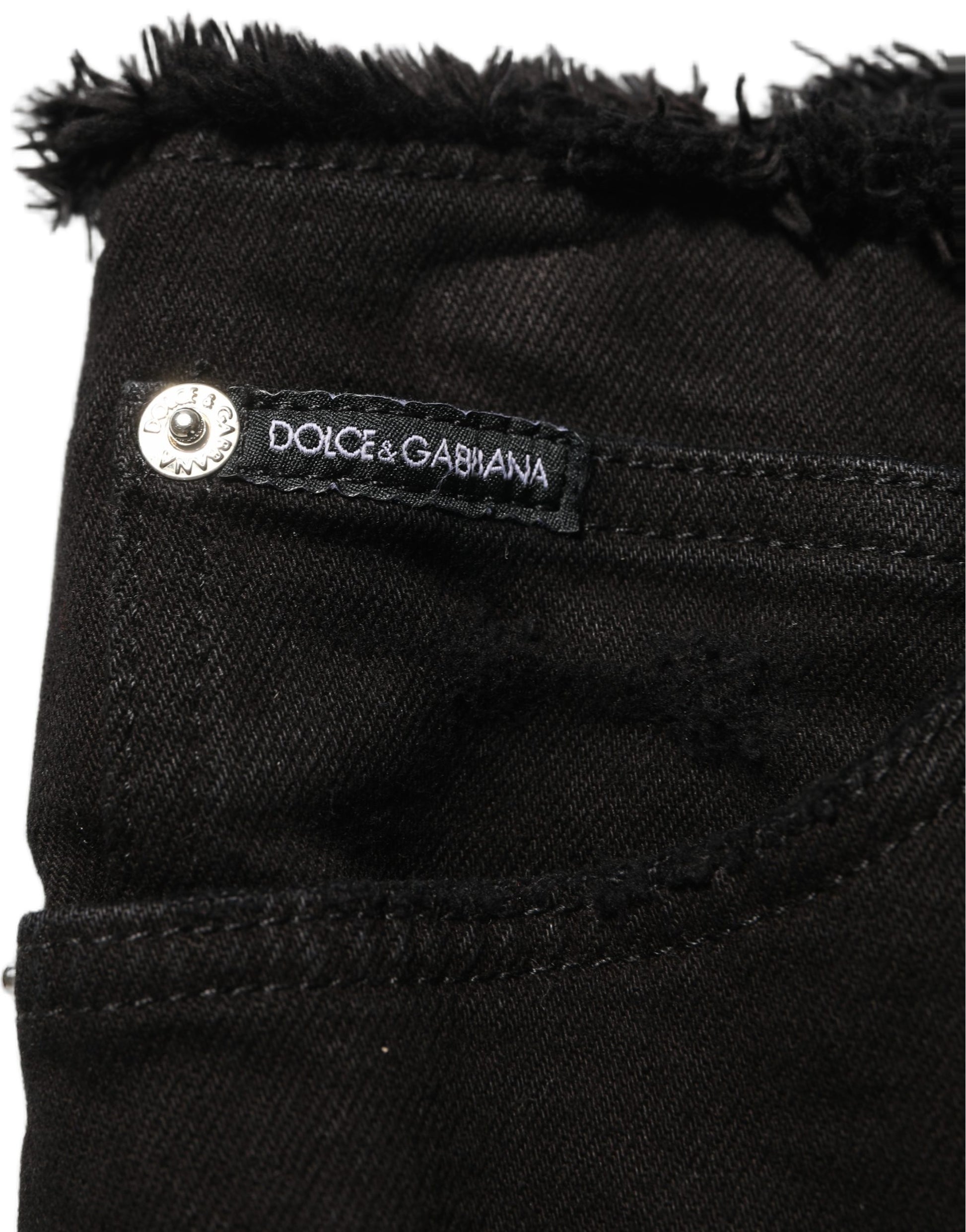 Dolce & Gabbana Black Cotton Skinny Denim Trouser Jeans Dolce & Gabbana