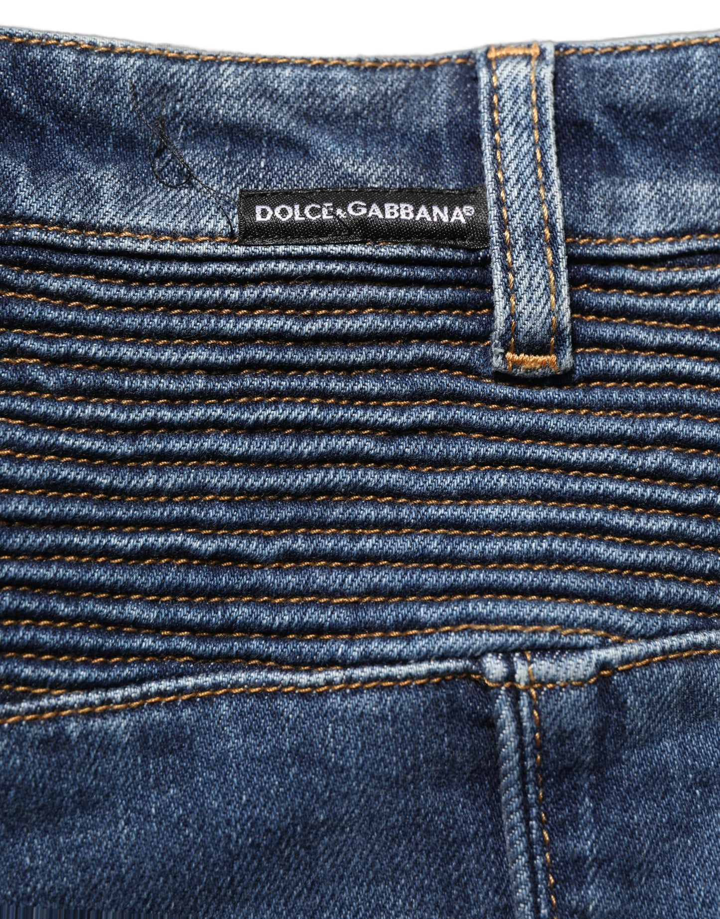 Dolce & Gabbana Dark Blue Cotton Stretch Skinny Denim Jeans Dolce & Gabbana