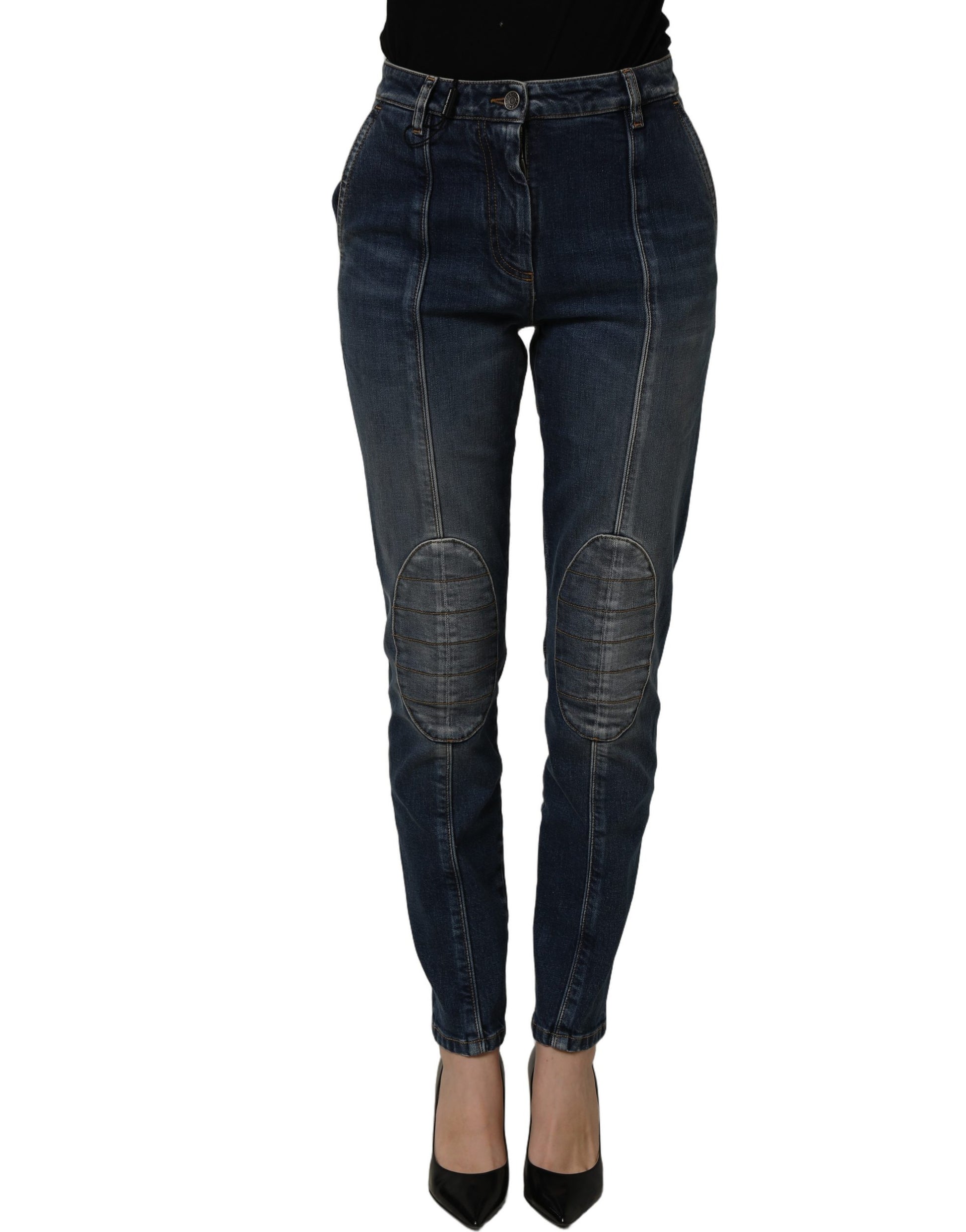 Dolce & Gabbana Dark Blue Cotton Stretch Skinny Denim Jeans Dolce & Gabbana