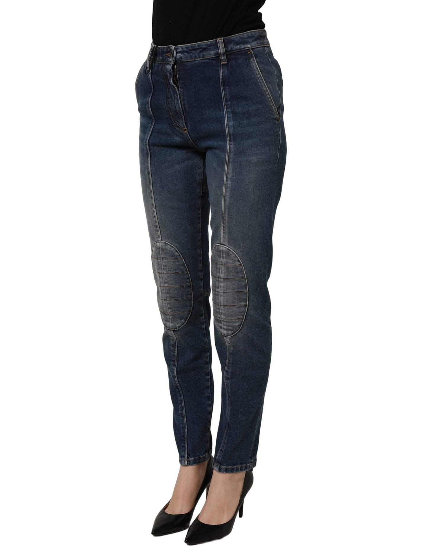 Dolce & Gabbana Dark Blue Cotton Stretch Skinny Denim Jeans Dolce & Gabbana