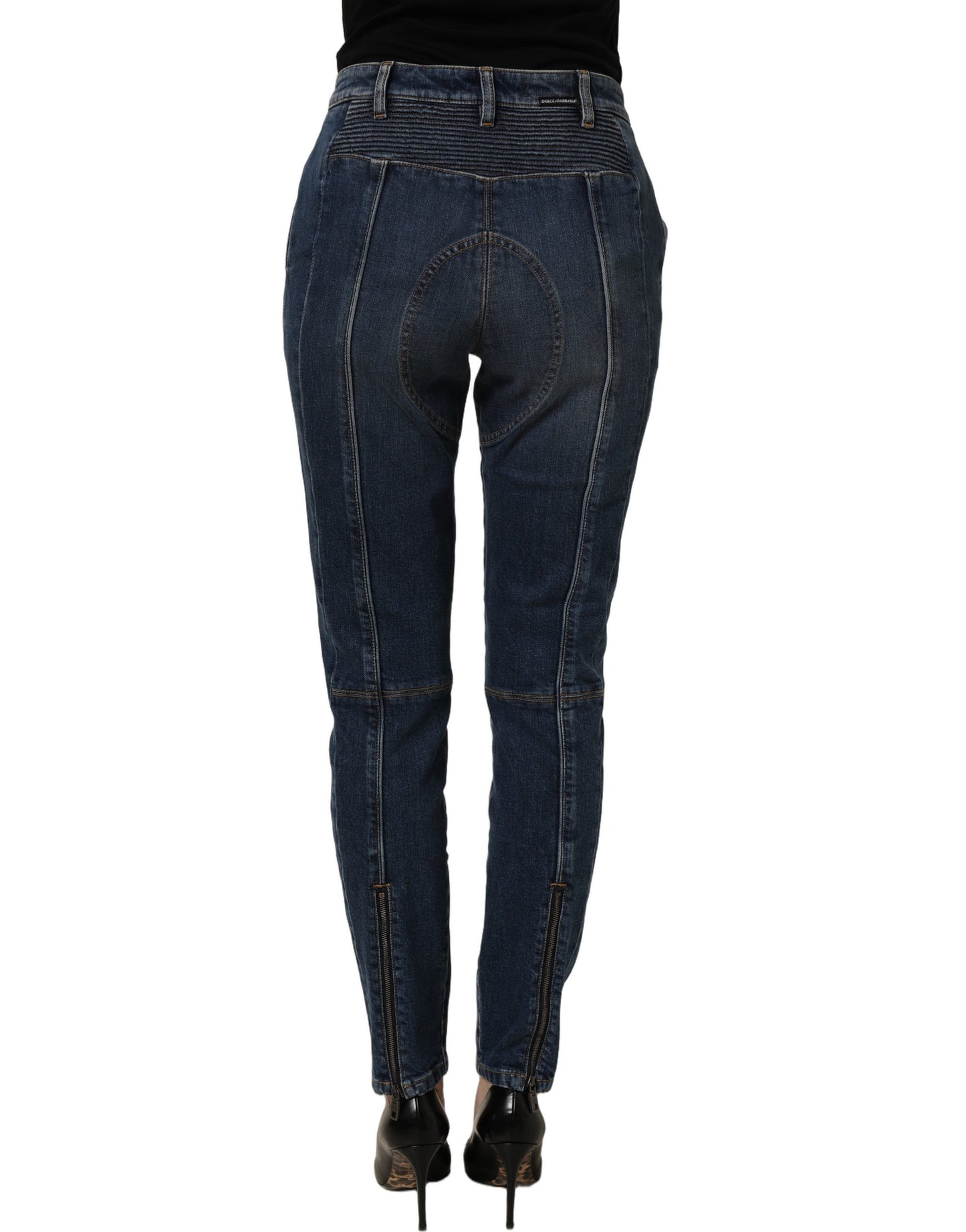 Dolce & Gabbana Dark Blue Cotton Stretch Skinny Denim Jeans Dolce & Gabbana