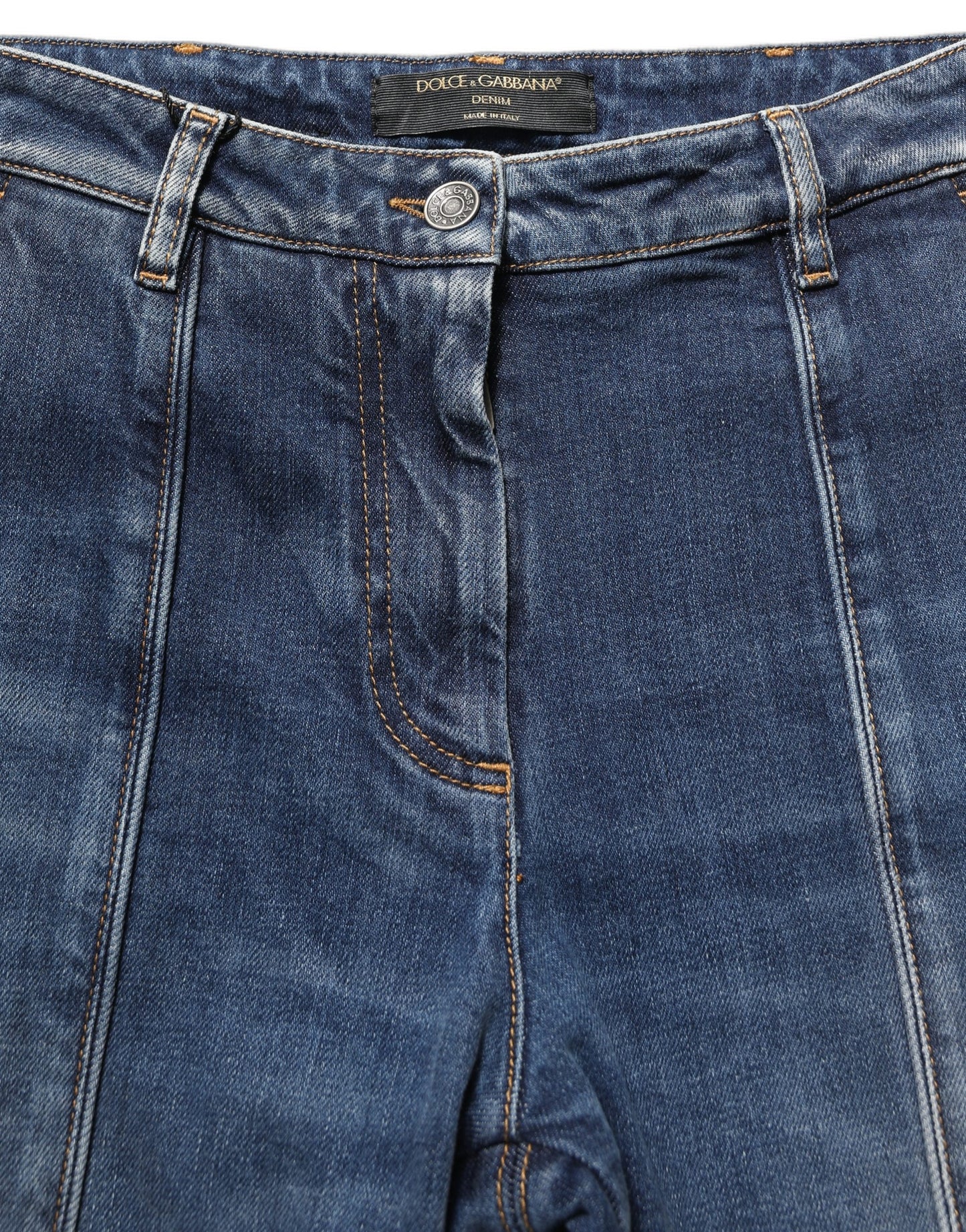 Dolce & Gabbana Dark Blue Cotton Stretch Skinny Denim Jeans Dolce & Gabbana