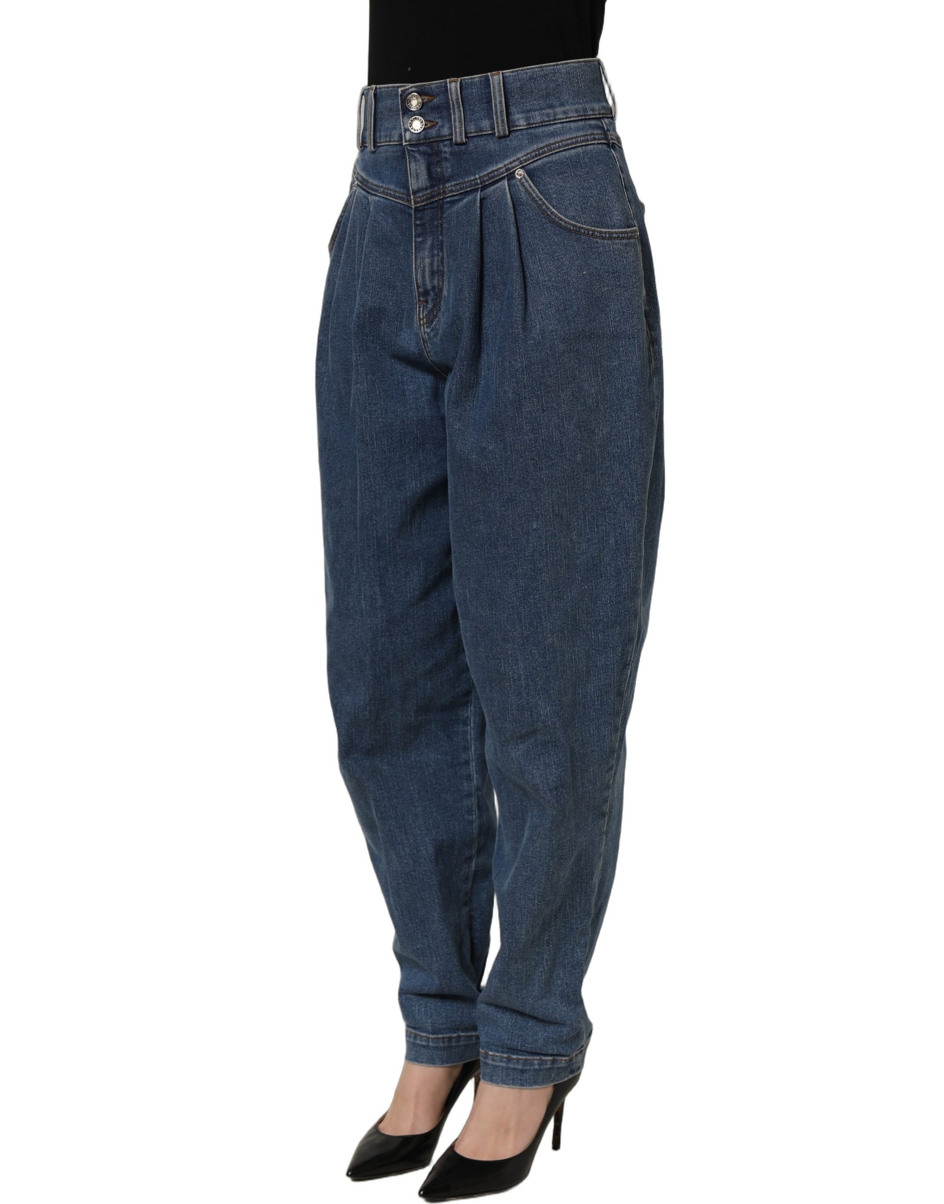 Dolce & Gabbana Dark Blue Cotton Stretch Tapered Denim Jeans Dolce & Gabbana