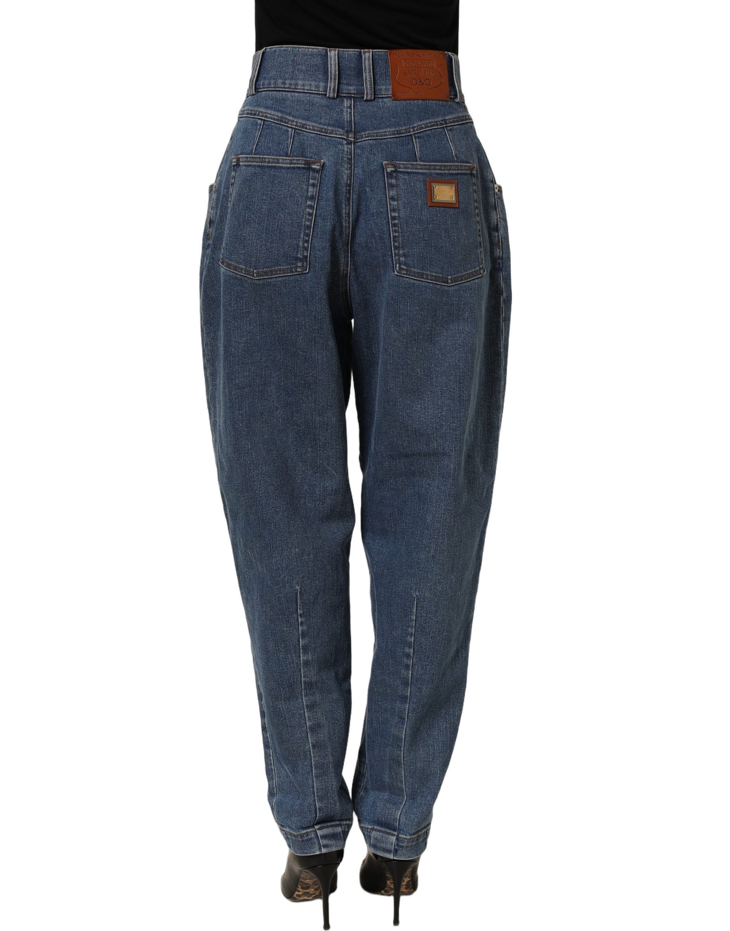 Dolce & Gabbana Dark Blue Cotton Stretch Tapered Denim Jeans Dolce & Gabbana