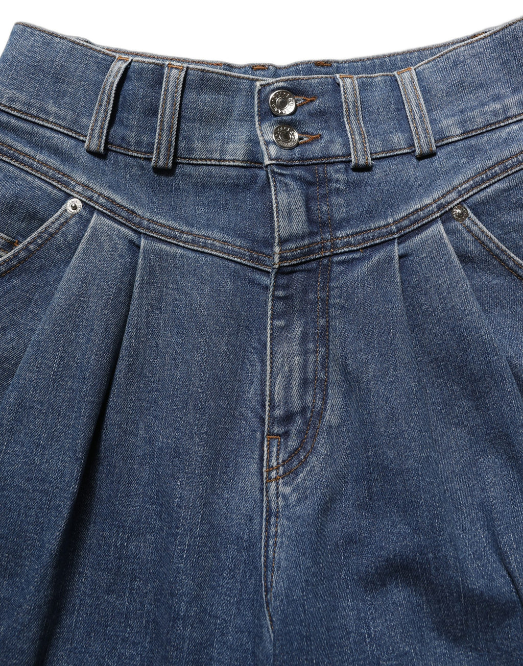 Dark blue cotton stretch tapered denim jeans by Dolce & Gabbana, showing fit and classic style with visible stitching and pockets.
