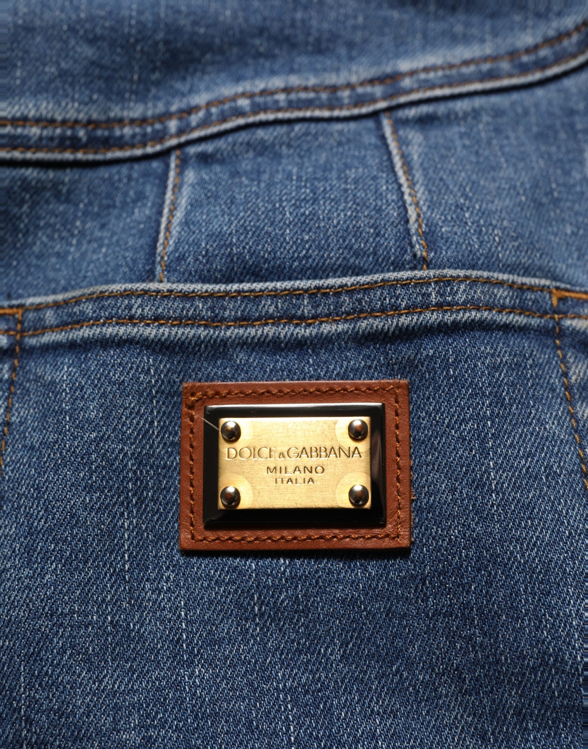 Dolce & Gabbana Dark Blue Cotton Stretch Tapered Denim Jeans Dolce & Gabbana