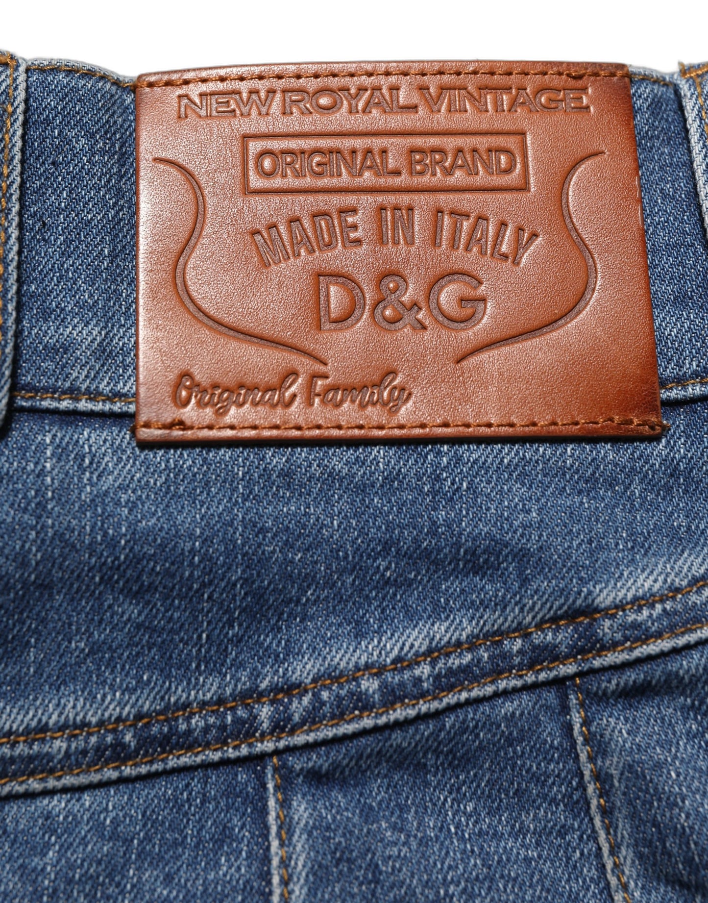 Dolce & Gabbana Dark Blue Cotton Stretch Tapered Denim Jeans Dolce & Gabbana