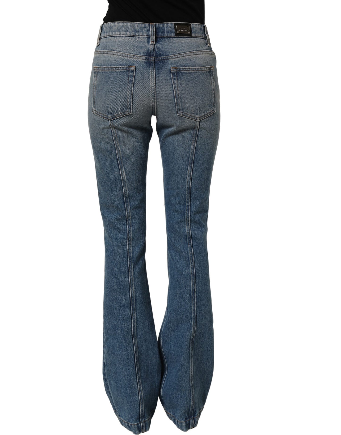 Dolce & Gabbana Blue Cotton Boot Cut Denim Trouser Jeans Dolce & Gabbana